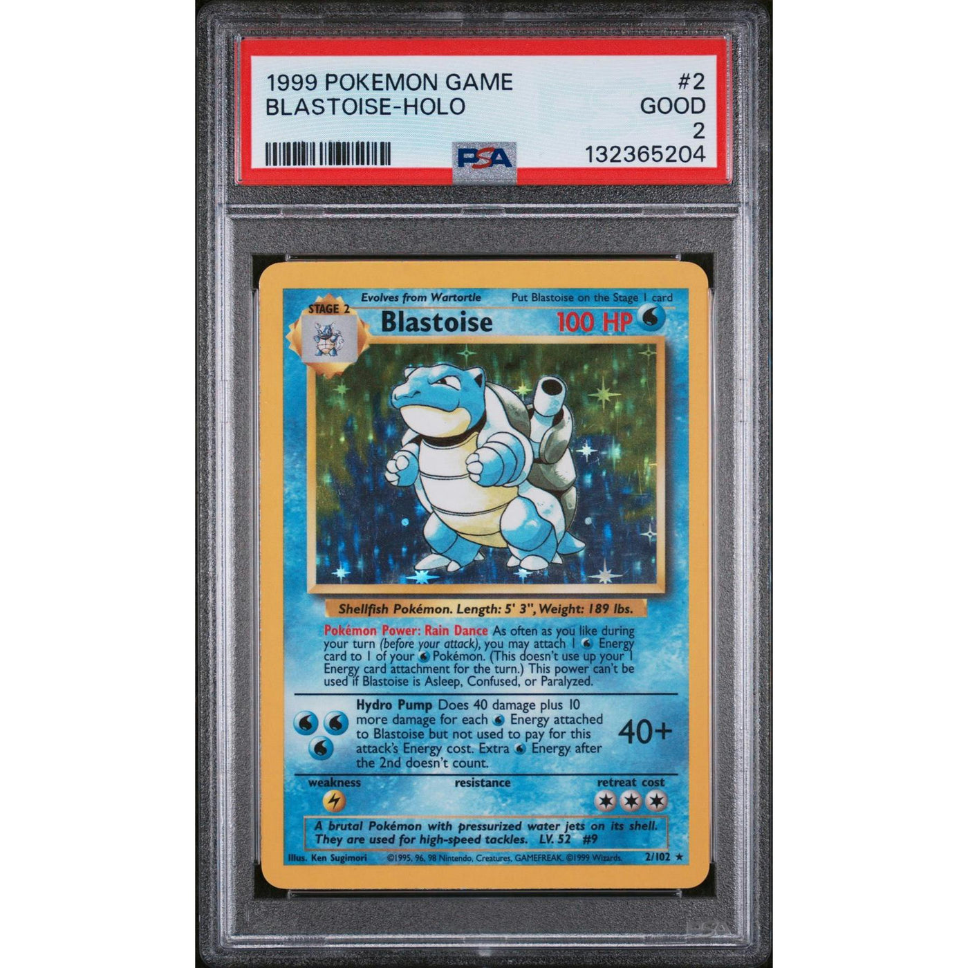 Pokemon Base Set Unlimited Blastoise 2/102 PSA 2