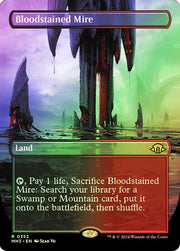 Magic the Gathering Modern Horizons 3 BORDERLESS FOIL Bloodstained Mire 0352 NEAR MINT NM