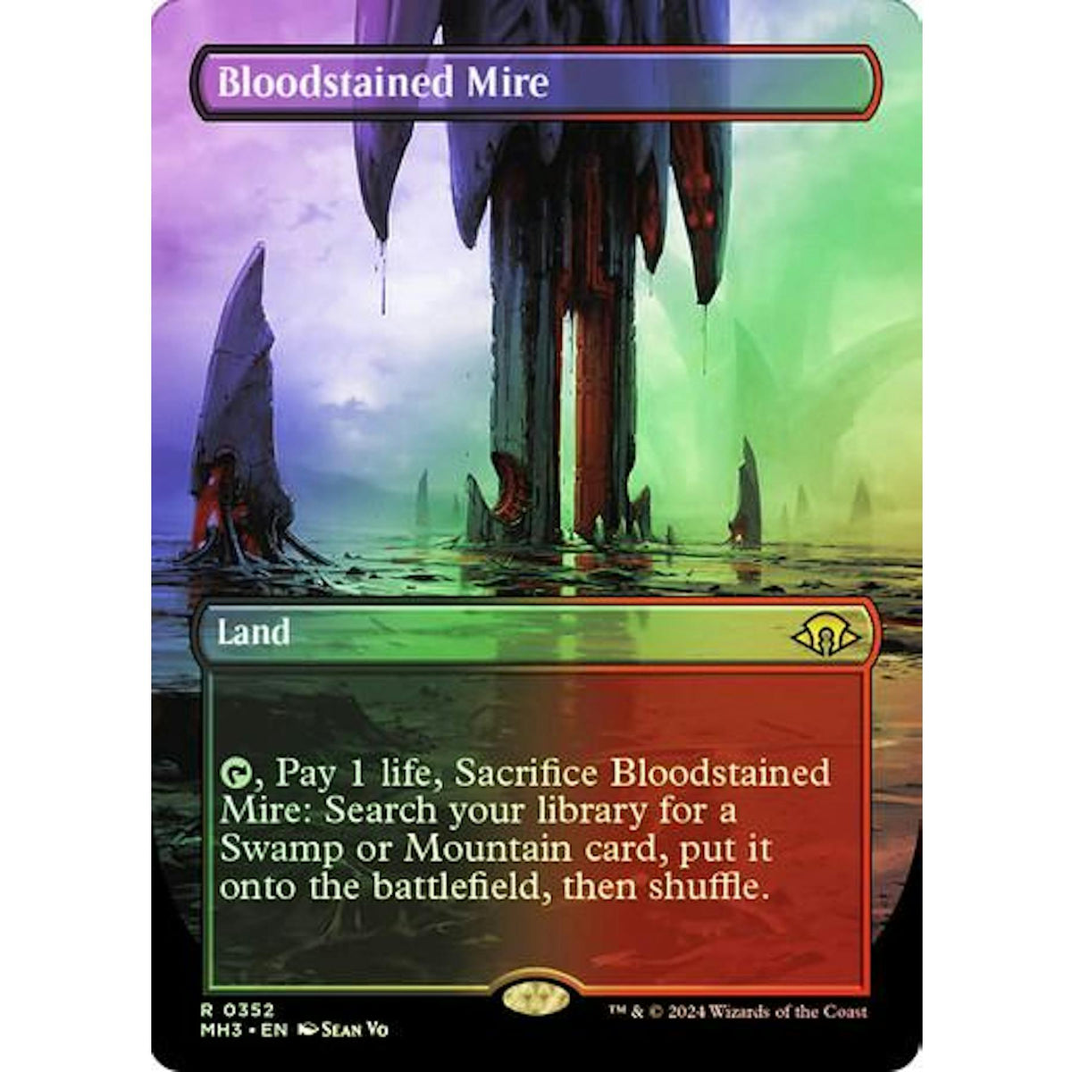 Magic the Gathering Modern Horizons 3 BORDERLESS FOIL Bloodstained Mire 0352 NEAR MINT NM