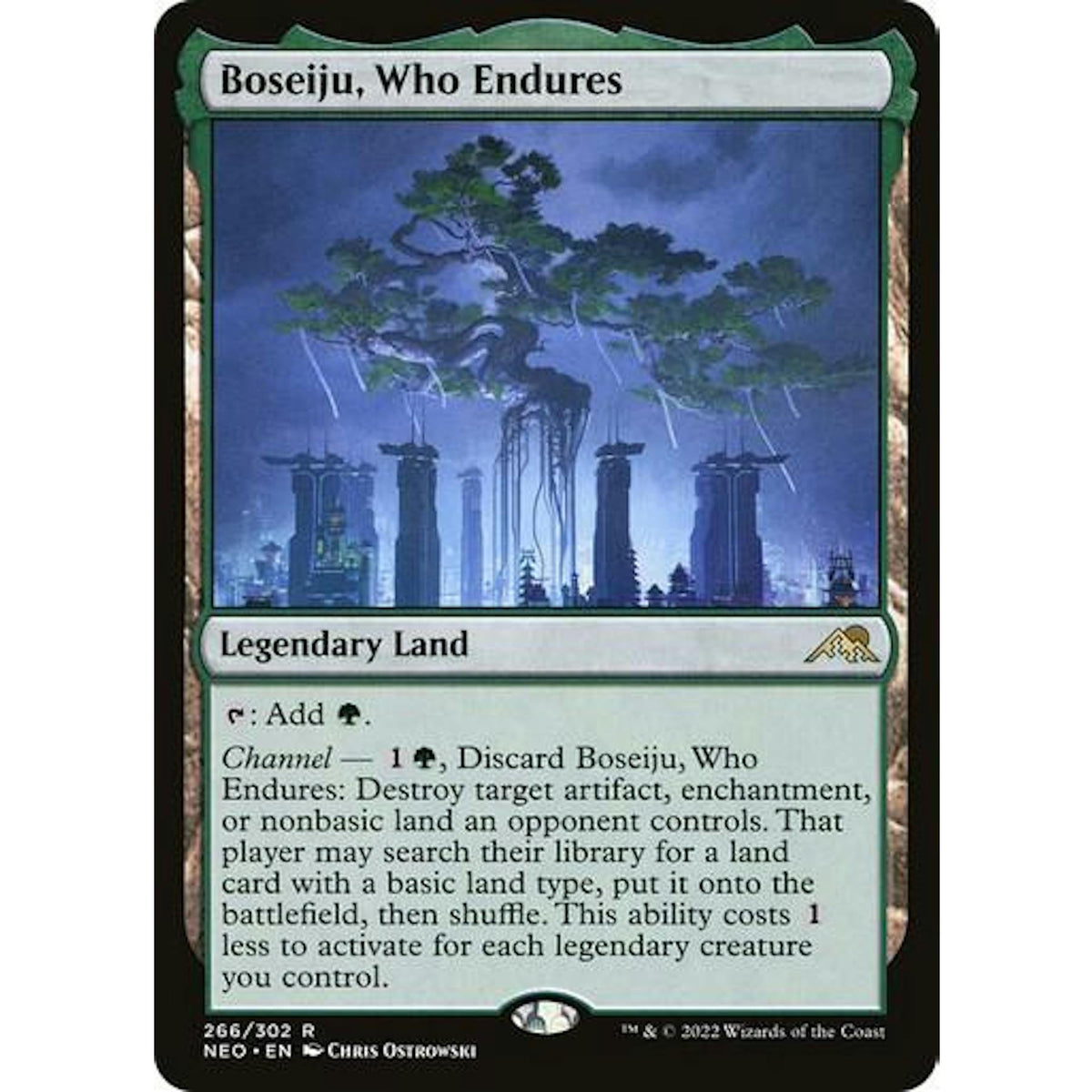 Magic the Gathering Kamigawa Neon Dynasty Boseiju, Who Endures NEAR MINT NM