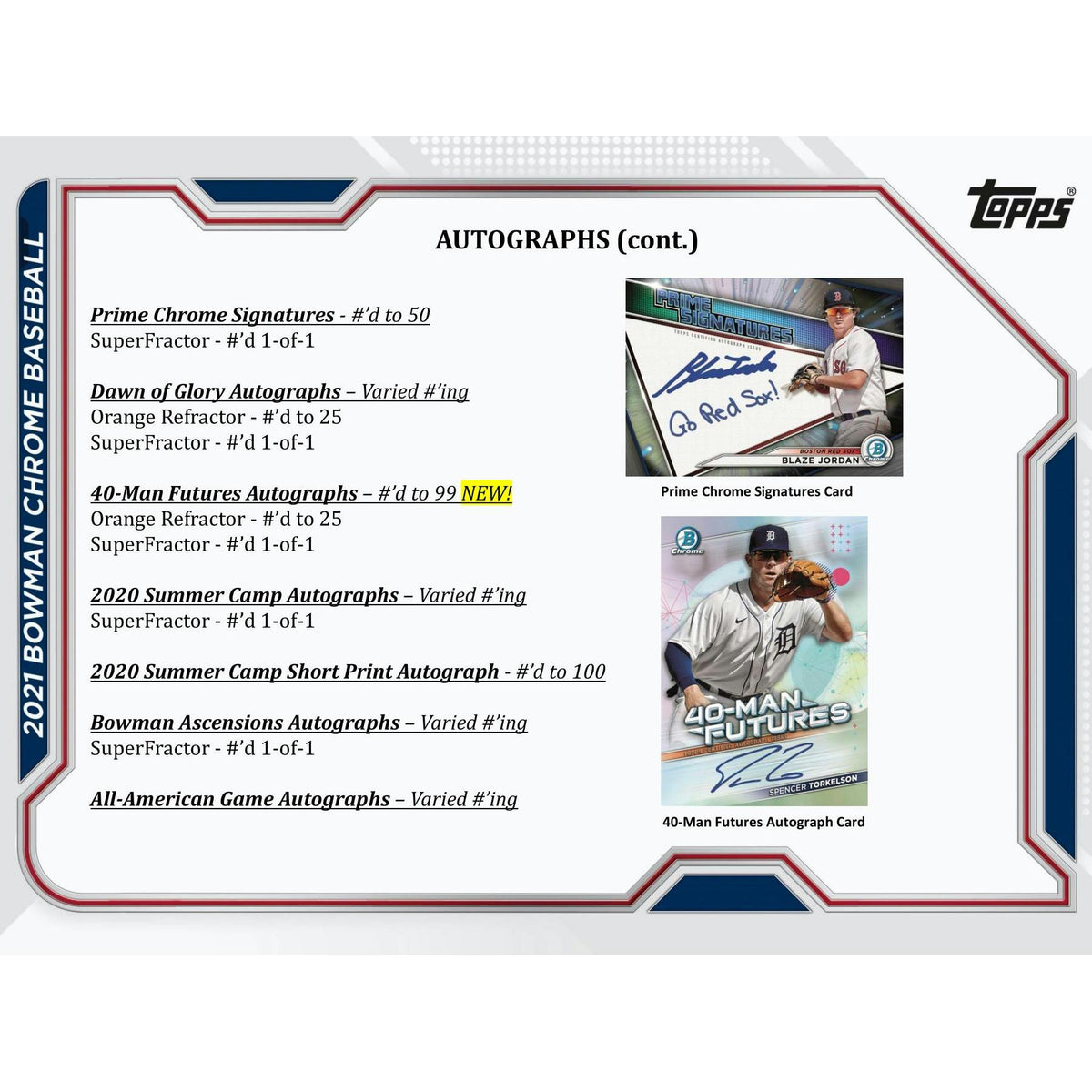 2021 Bowman Chrome Baseball Hobby Box