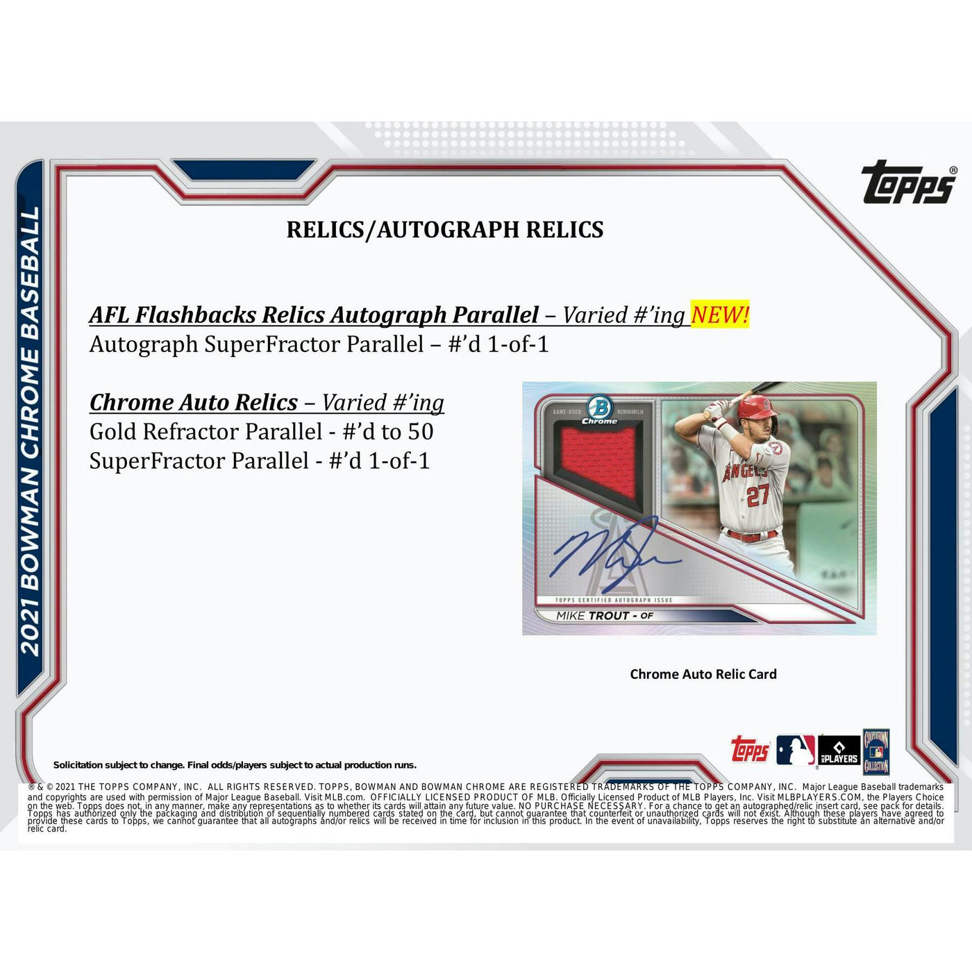 2021 Bowman Chrome Baseball HTA Choice Box