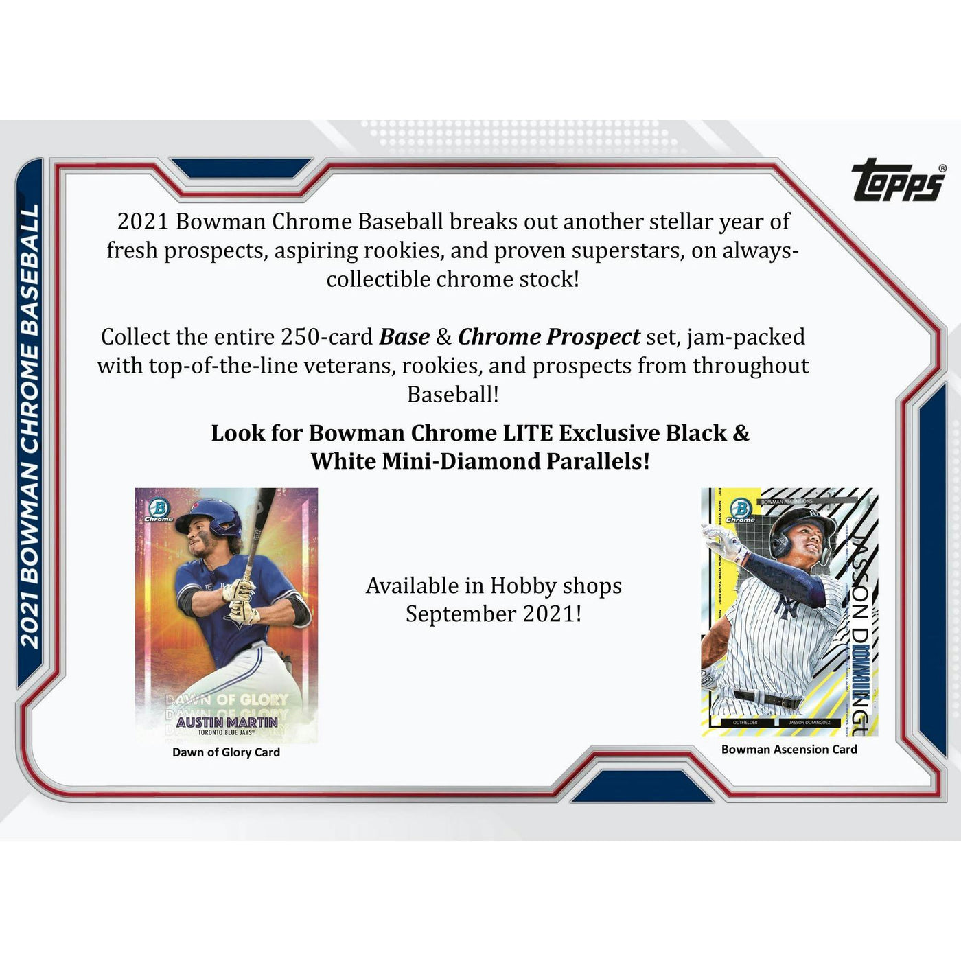 2021 Bowman Chrome Baseball Lite Hobby 16-Box Case (Black & White Mini-Diamond Parallels!)