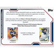 2021 Bowman Chrome Baseball Lite Hobby 16-Box Case (Black & White Mini-Diamond Parallels!)
