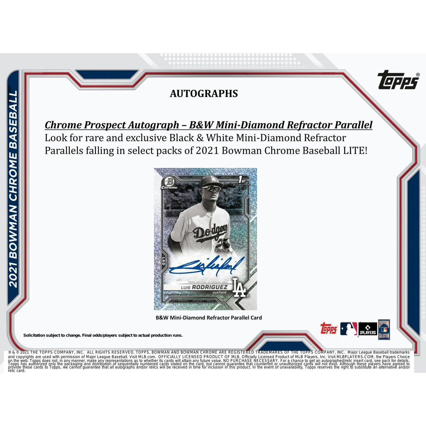 2021 Bowman Chrome Baseball Lite Hobby 16-Box Case (Black & White Mini-Diamond Parallels!)