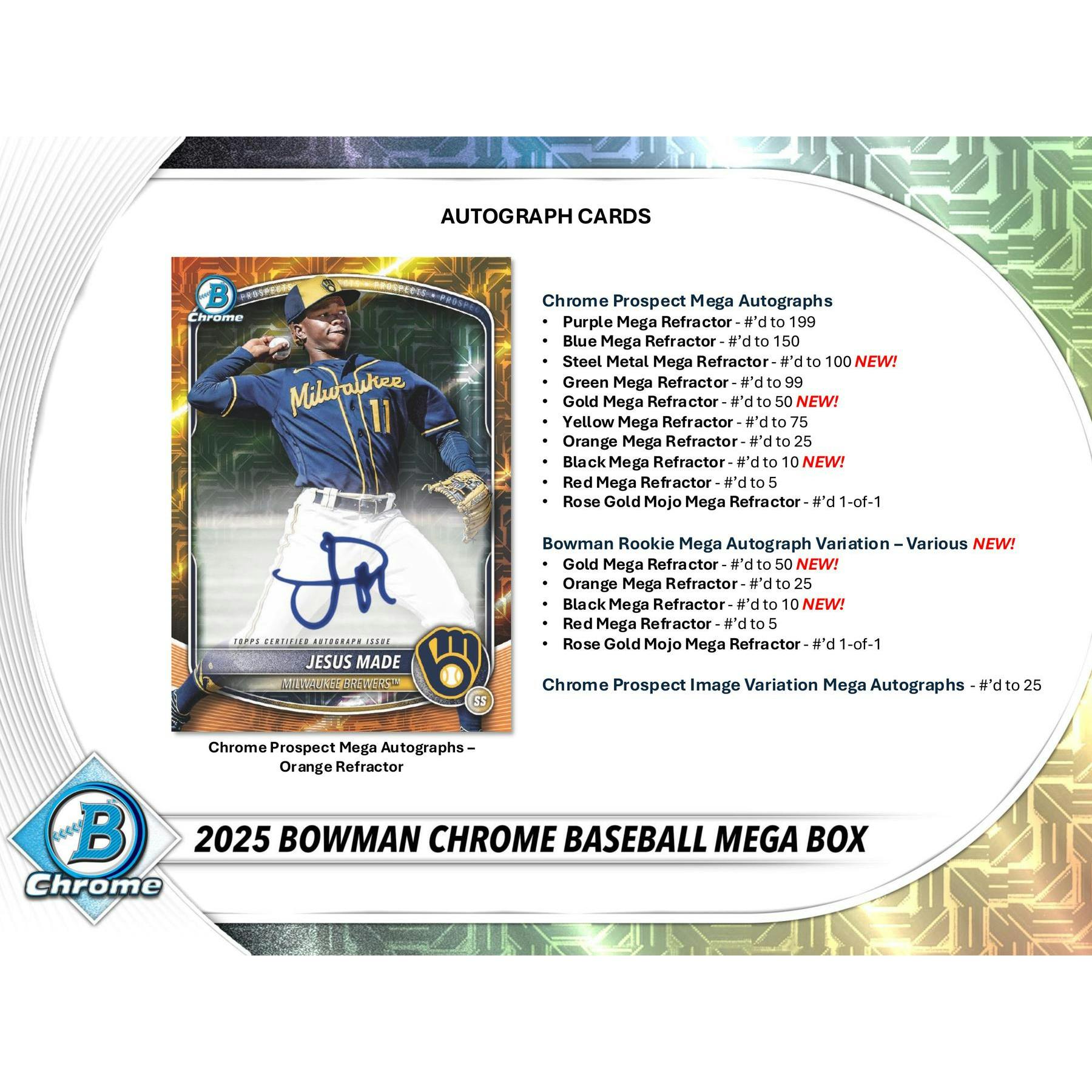 2025 Bowman Chrome Baseball Mega Box
