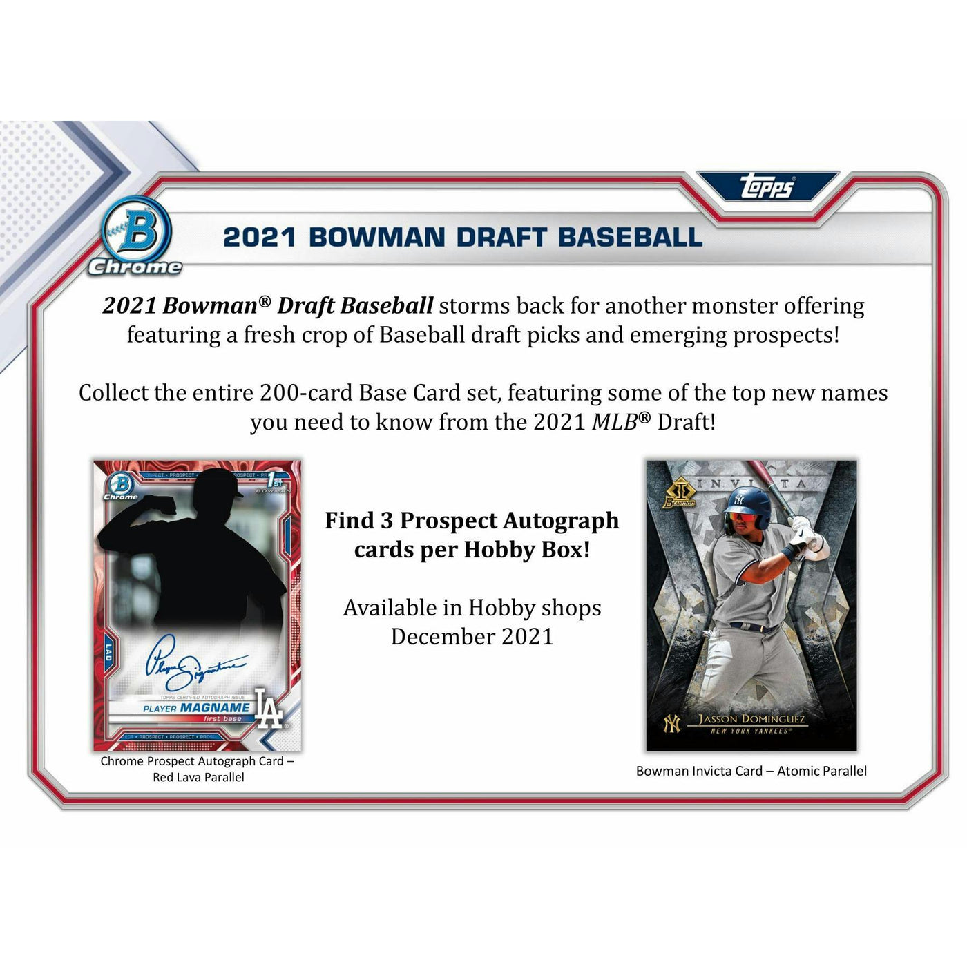 2021 Bowman Draft Baseball Hobby Jumbo Box