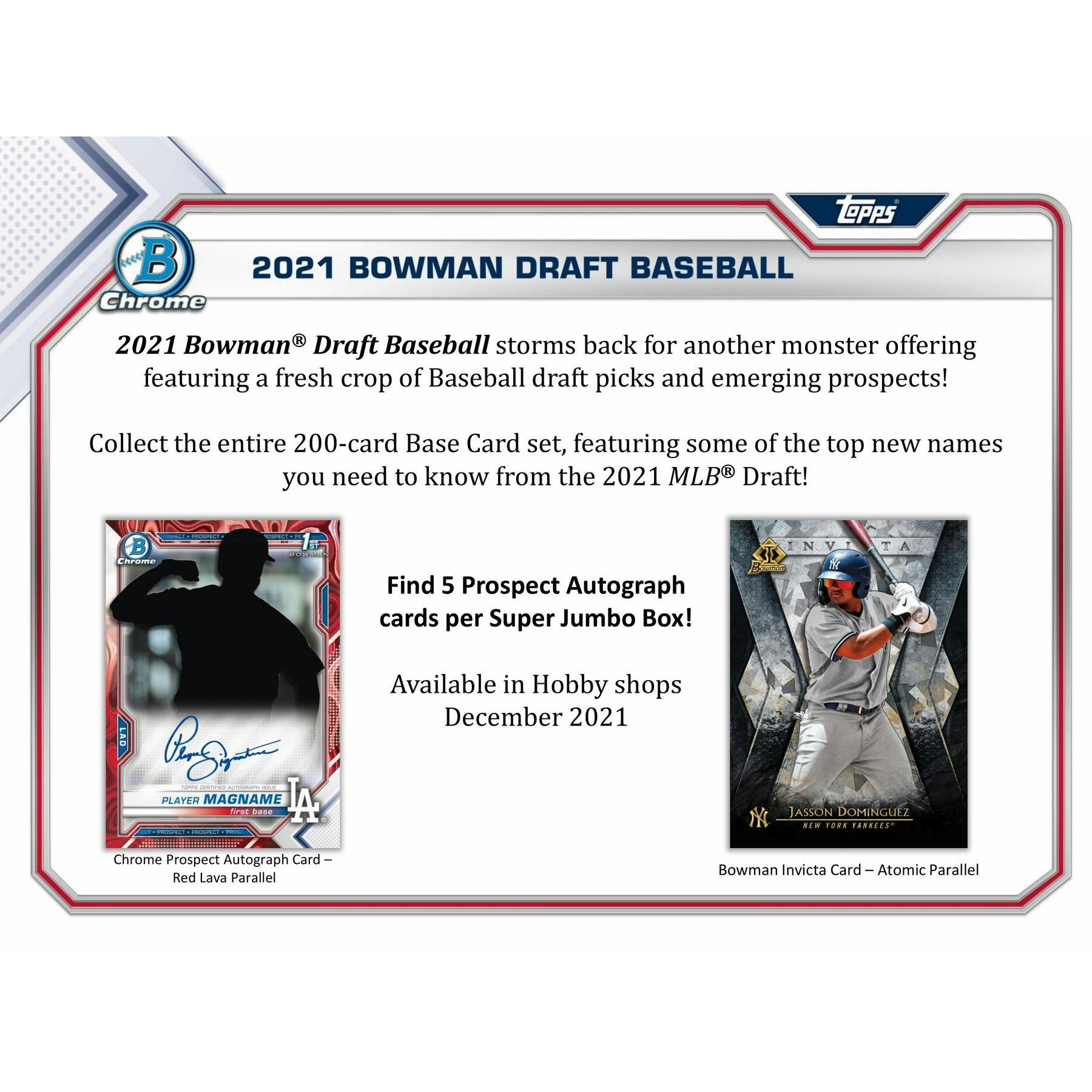 2021 Bowman Draft Baseball Hobby SUPER Jumbo Box