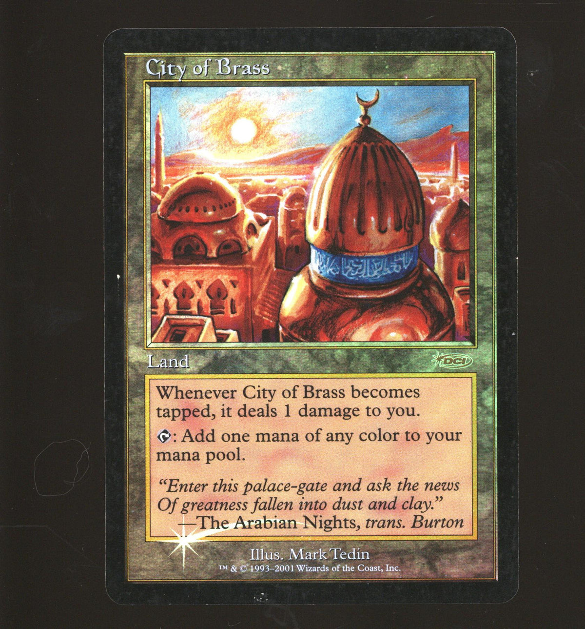 Magic the Gathering JSS DCI Promo FOIL City of Brass HEAVILY PLAYED HP