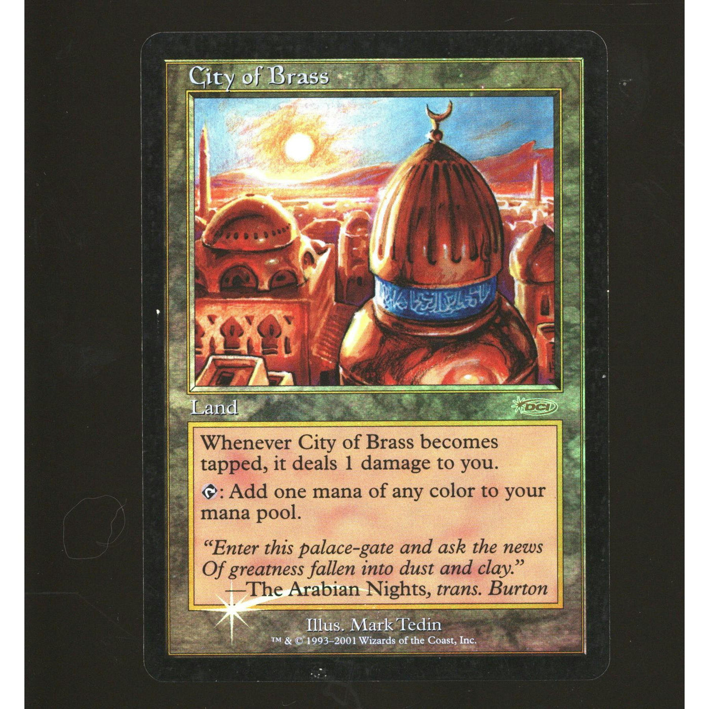 Magic the Gathering JSS DCI Promo FOIL City of Brass HEAVILY PLAYED HP