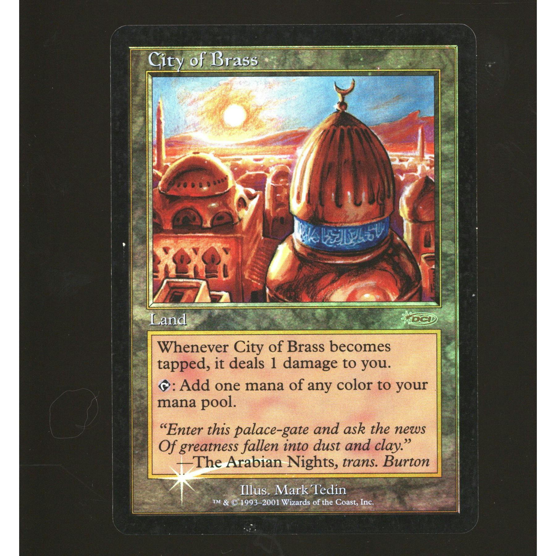 Magic the Gathering JSS DCI Promo FOIL City of Brass HEAVILY PLAYED HP
