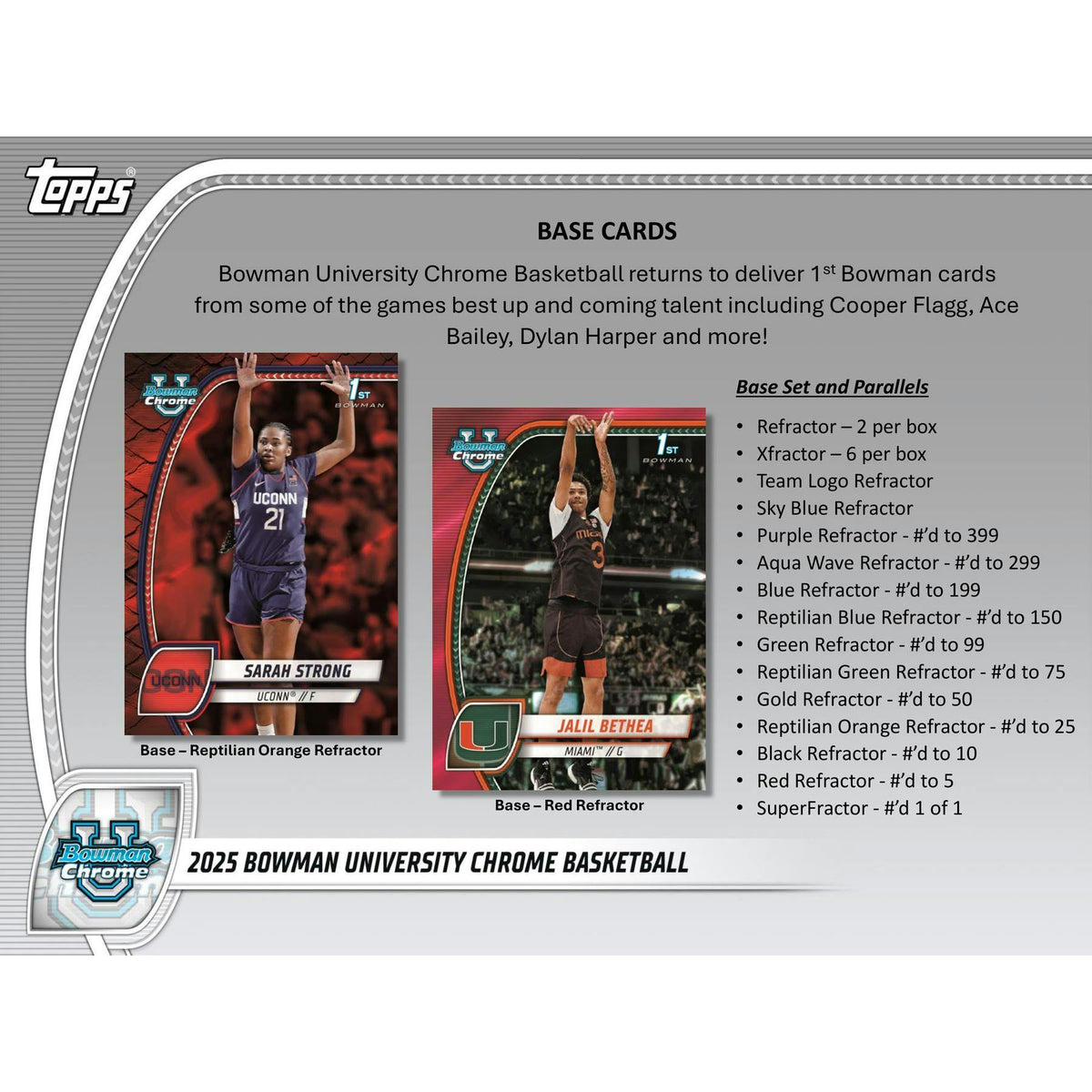 2024/25 Bowman University Chrome Basketball Hobby 12-Box Case