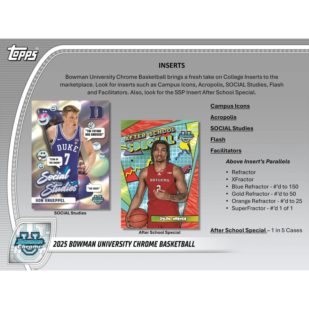 2024/25 Bowman University Chrome Basketball Hobby 12-Box Case