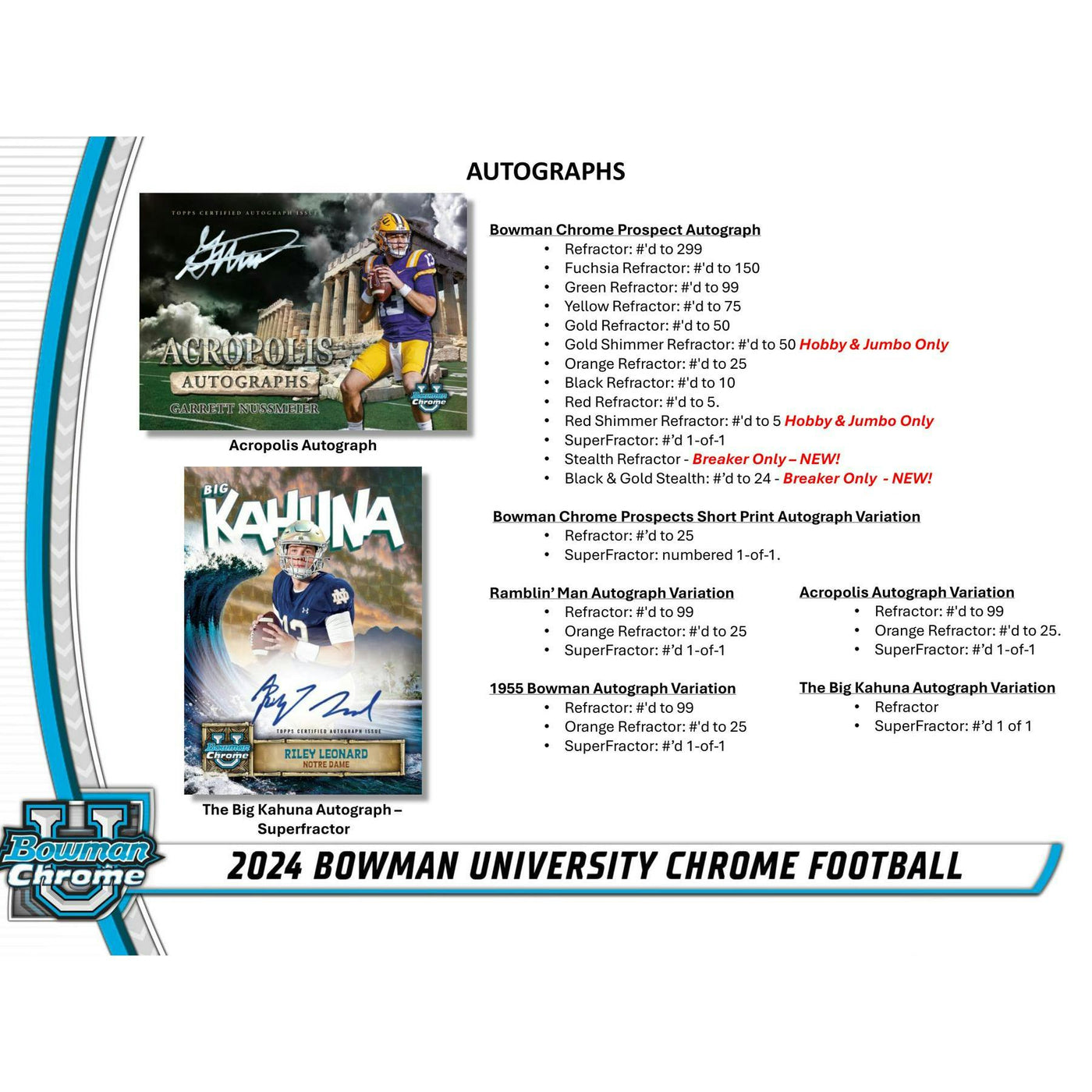 2024 Bowman University Chrome Football Mega Box