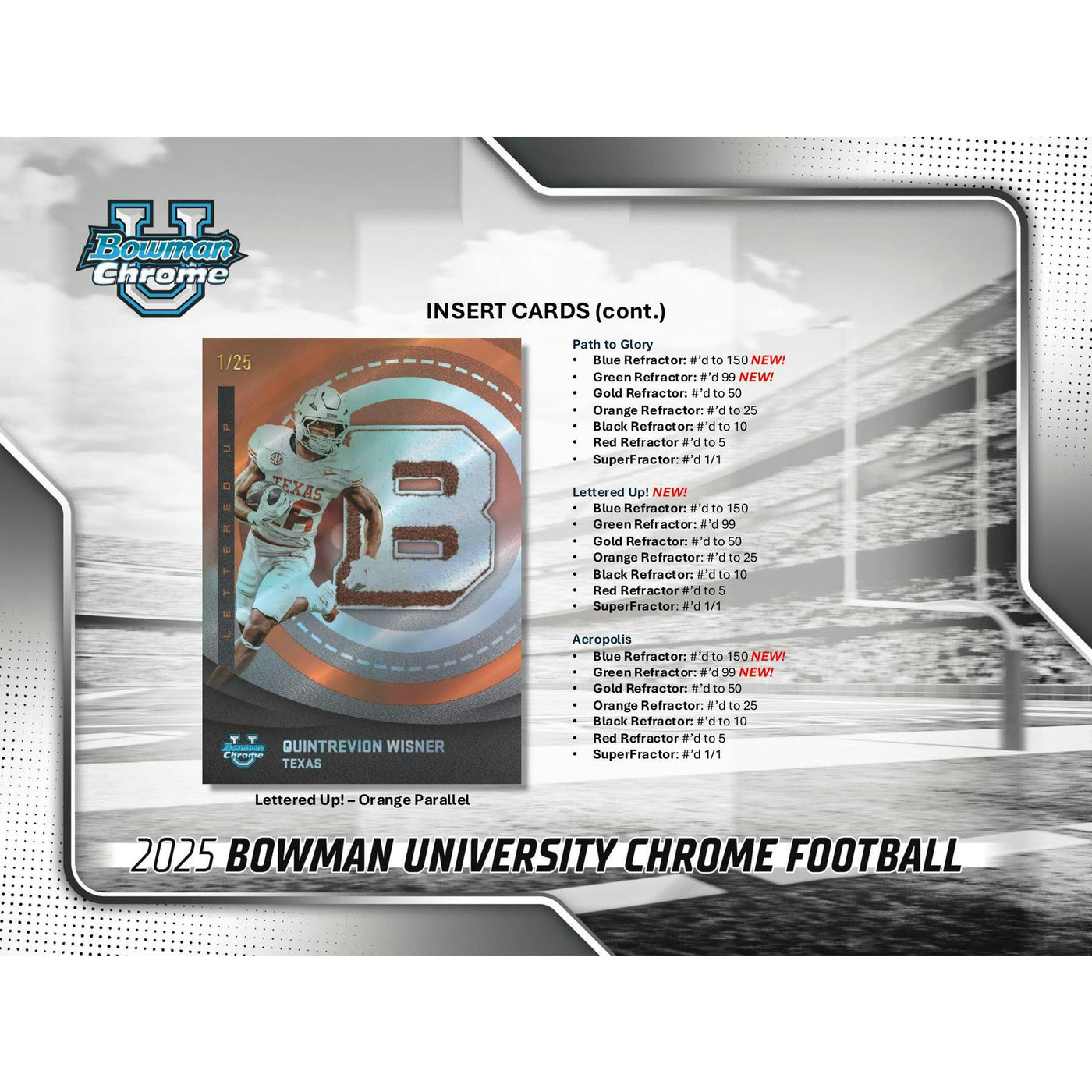 2025 Bowman University Chrome Football Delight 10-Box Case