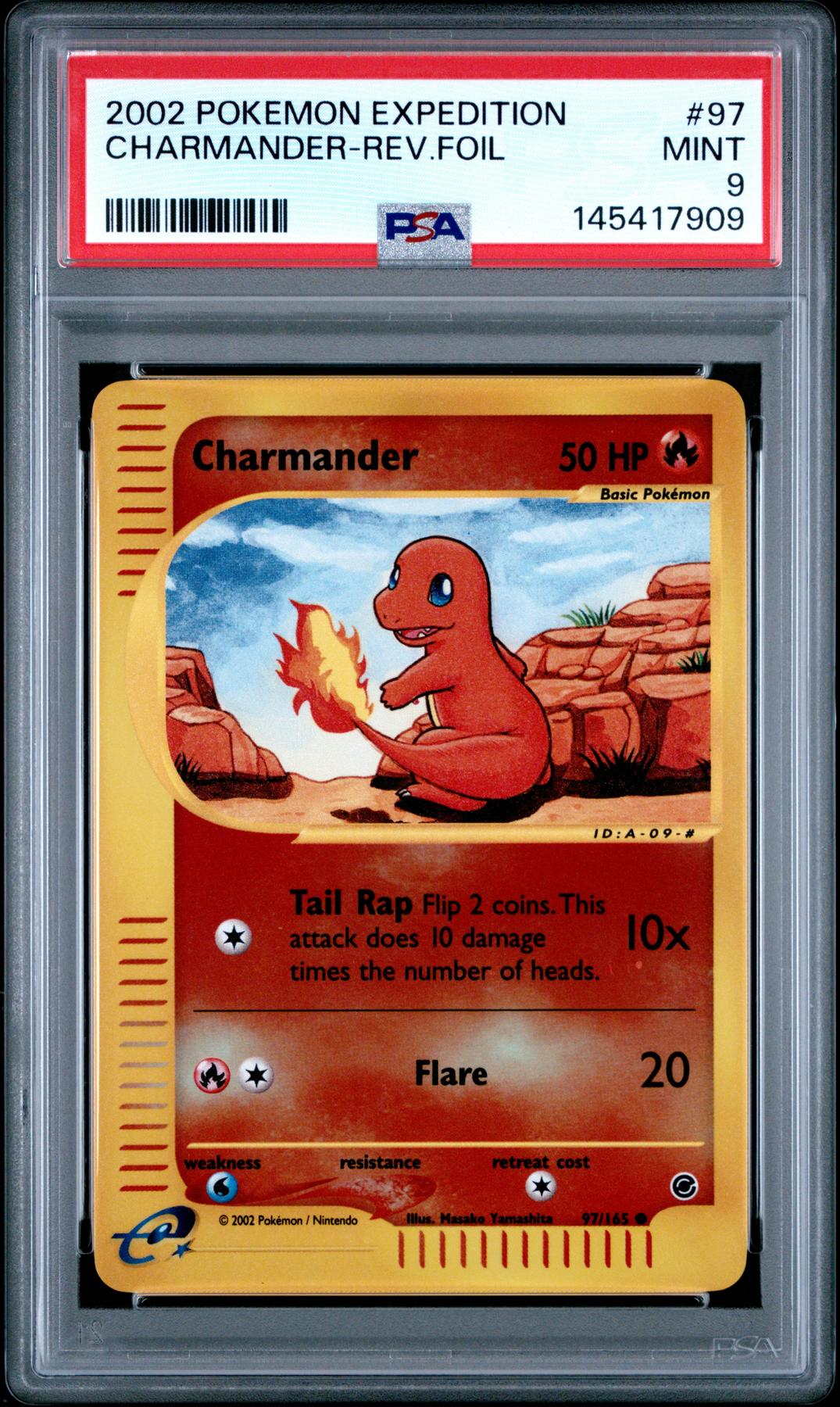 Pokemon Expedition Reverse Holo Foil Charmander 97/165 PSA 9