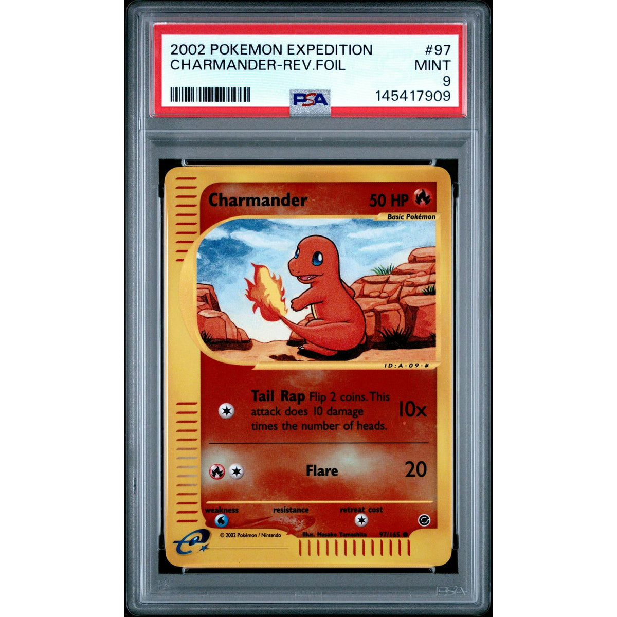 Pokemon Expedition Reverse Holo Foil Charmander 97/165 PSA 9