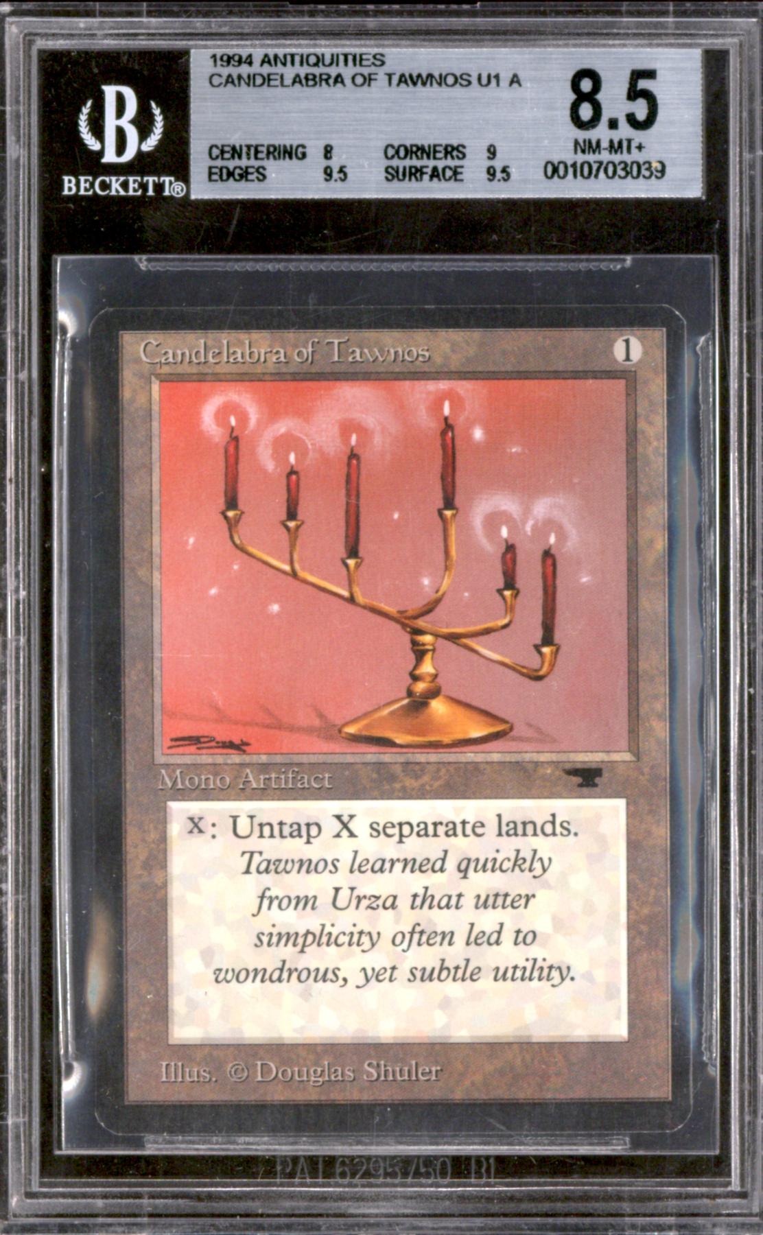 Magic the Gathering Antiquities Candelabra of Tawnos BGS 8.5 - 8 9 9.5 9.5 GEM MINT Off Center