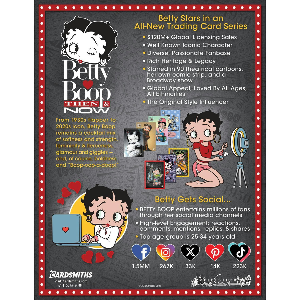 2026 Cardsmiths Betty Boop Then & Now Series 1 Collector 48-Box Case (Presell)