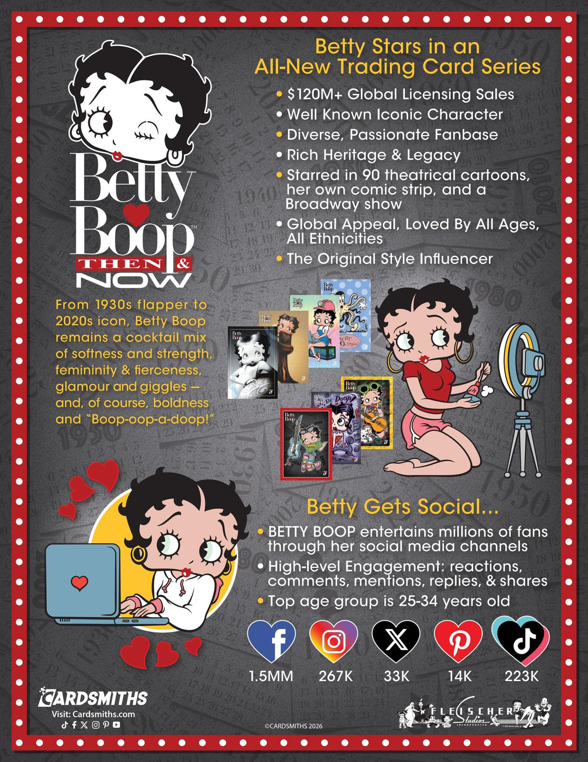 2026 Cardsmiths Betty Boop Then & Now Series 1 Collector 48-Box Case (Presell)