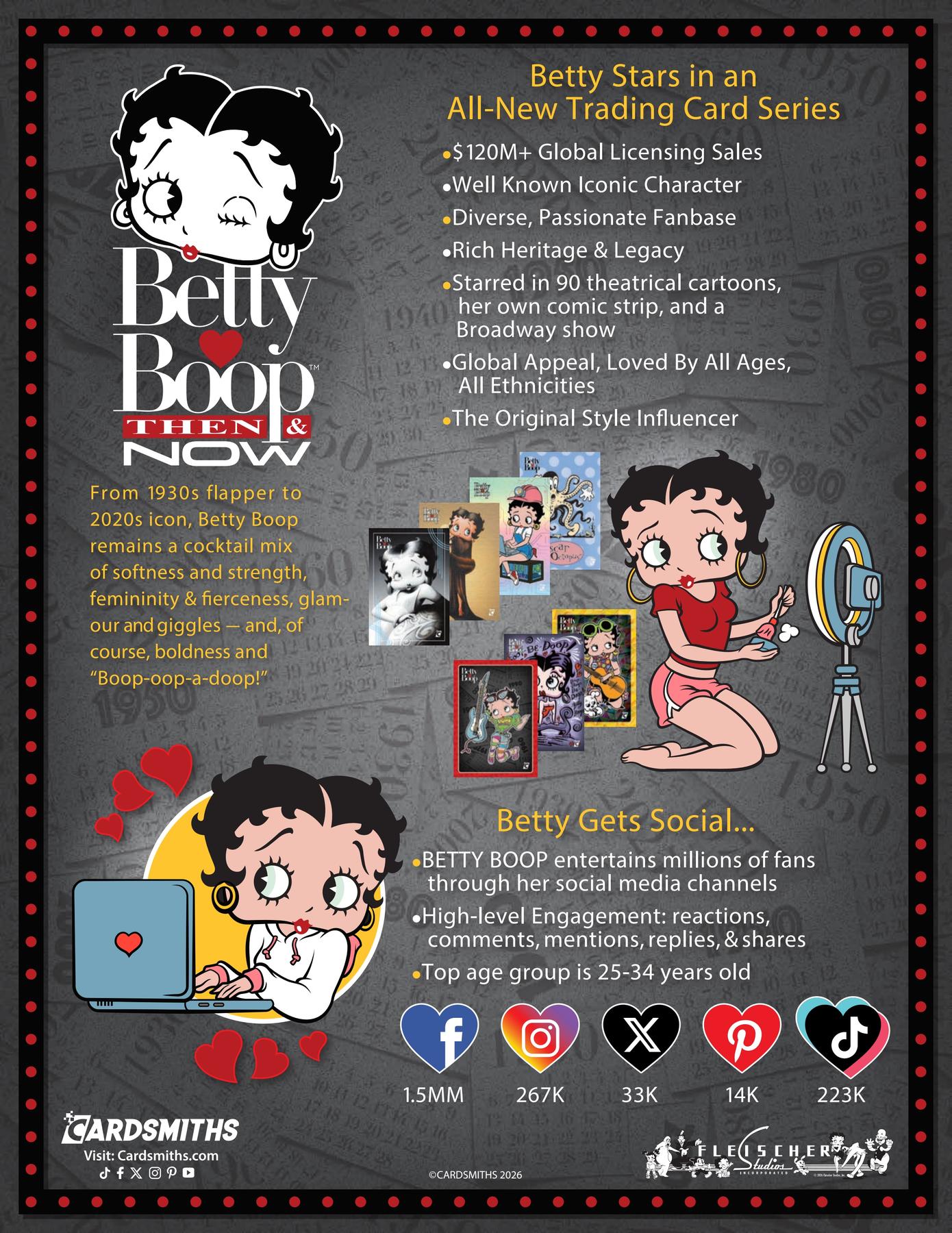 2026 Cardsmiths Betty Boop Then & Now Series 1 Mega 6-Box Case (Presell)