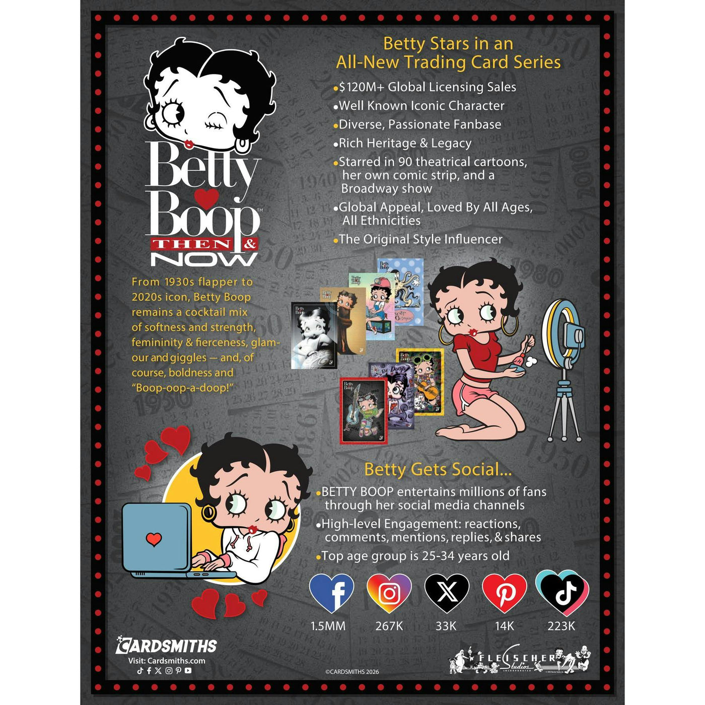 2026 Cardsmiths Betty Boop Then & Now Series 1 Mega 24-Box Case (Presell)