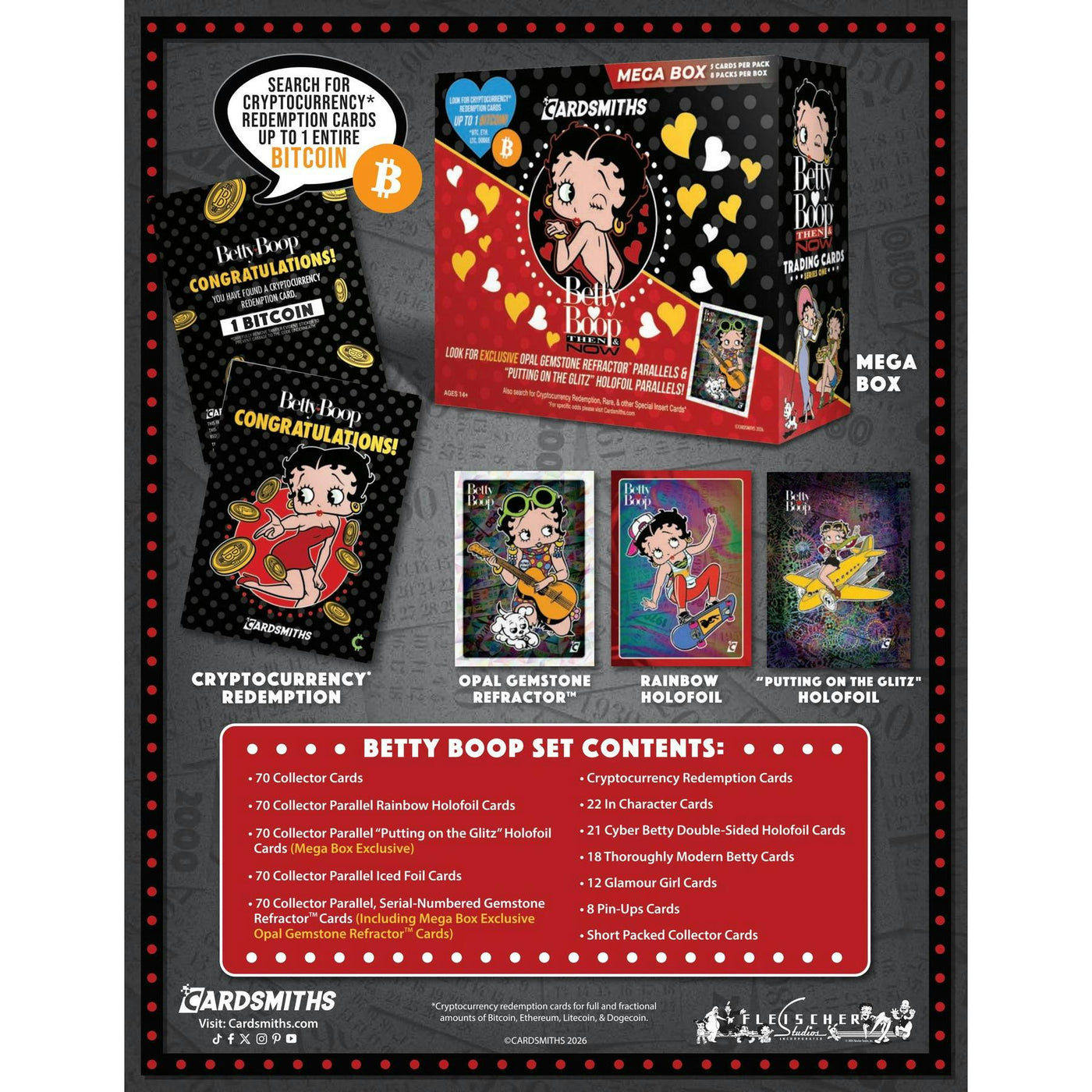 2026 Cardsmiths Betty Boop Then & Now Series 1 Mega 24-Box Case (Presell)