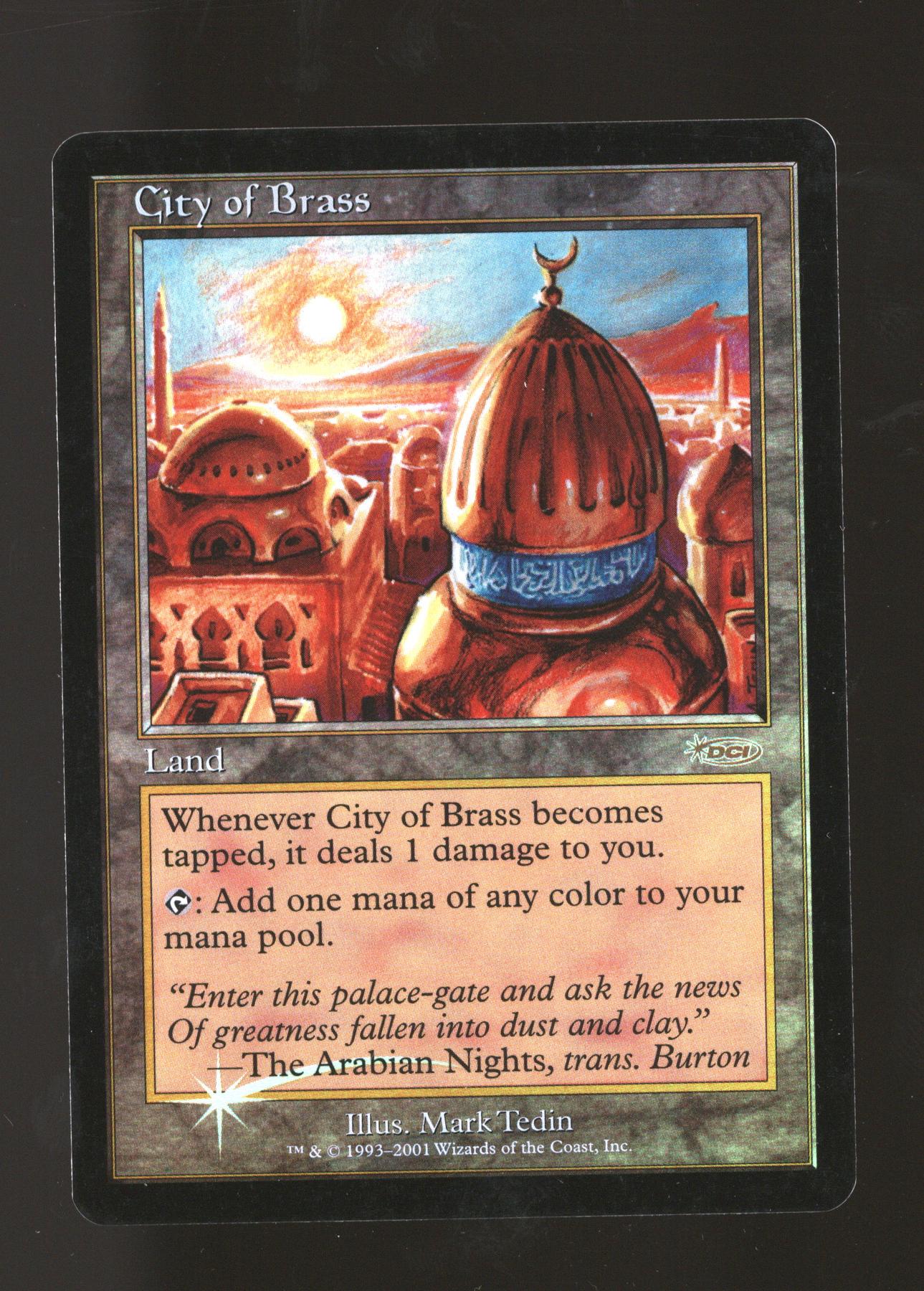 Magic the Gathering JSS DCI Promo FOIL City of Brass LIGHTLY PLAYED LP