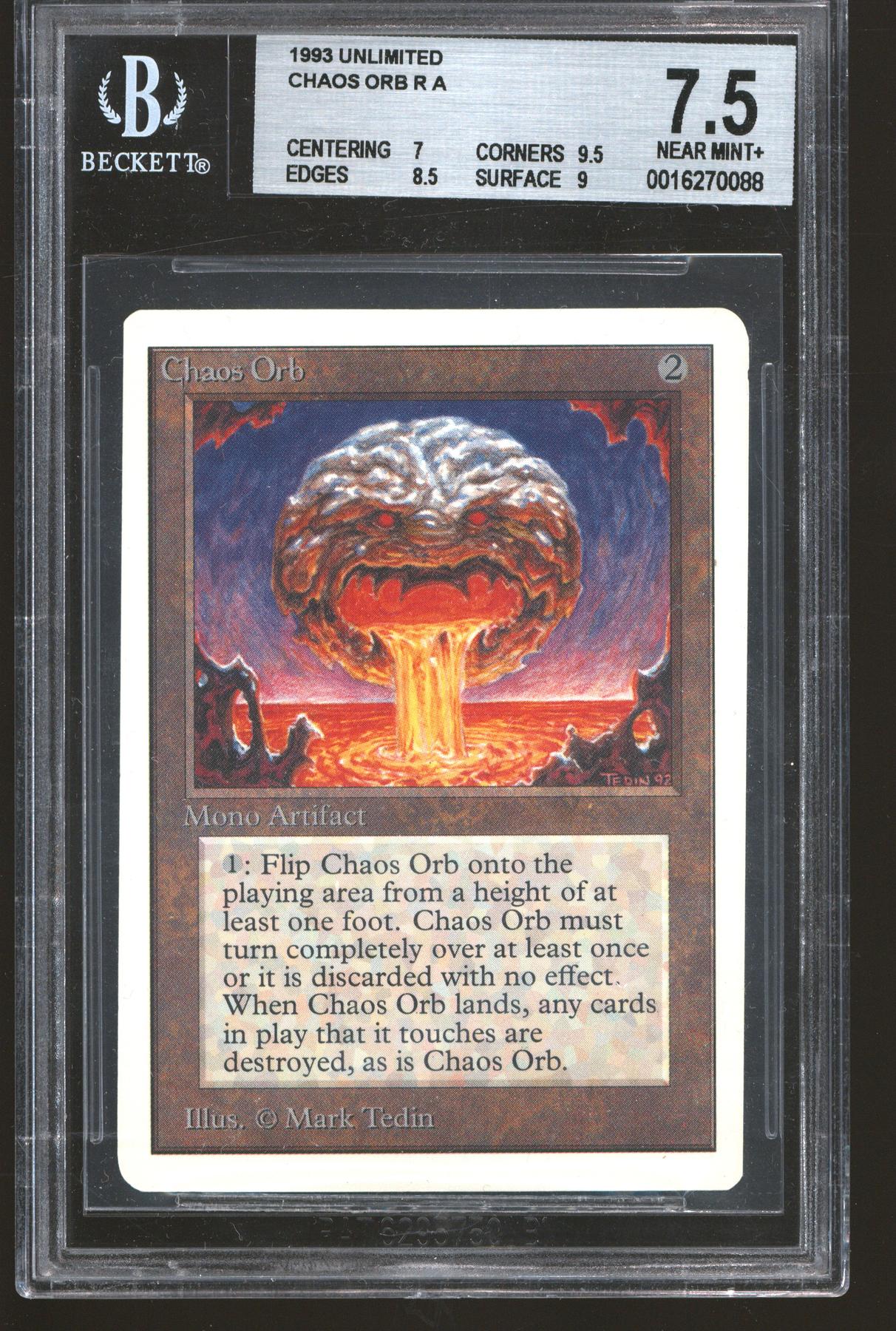 Magic the Gathering Unlimited Chaos Orb BGS 7.5 - 7 9.5 8.5 9 B+++ NEAR MINT NM