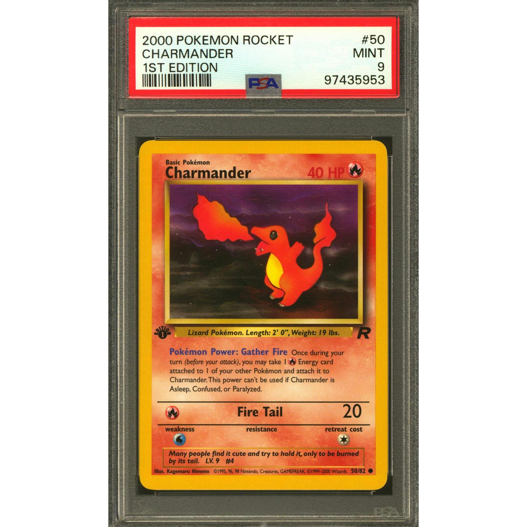 Pokemon Team Rocket 1st Edition Charmander 50/82 PSA 9