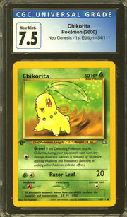 Pokemon Neo Genesis 1st Edition Chikorita 54/111 CGC 7.5 subs
