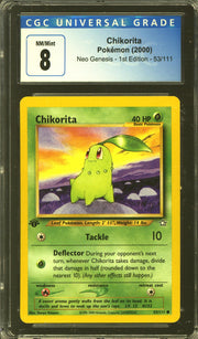 Pokemon Neo Genesis 1st Edition Chikorita 53/111 CGC 8 subs