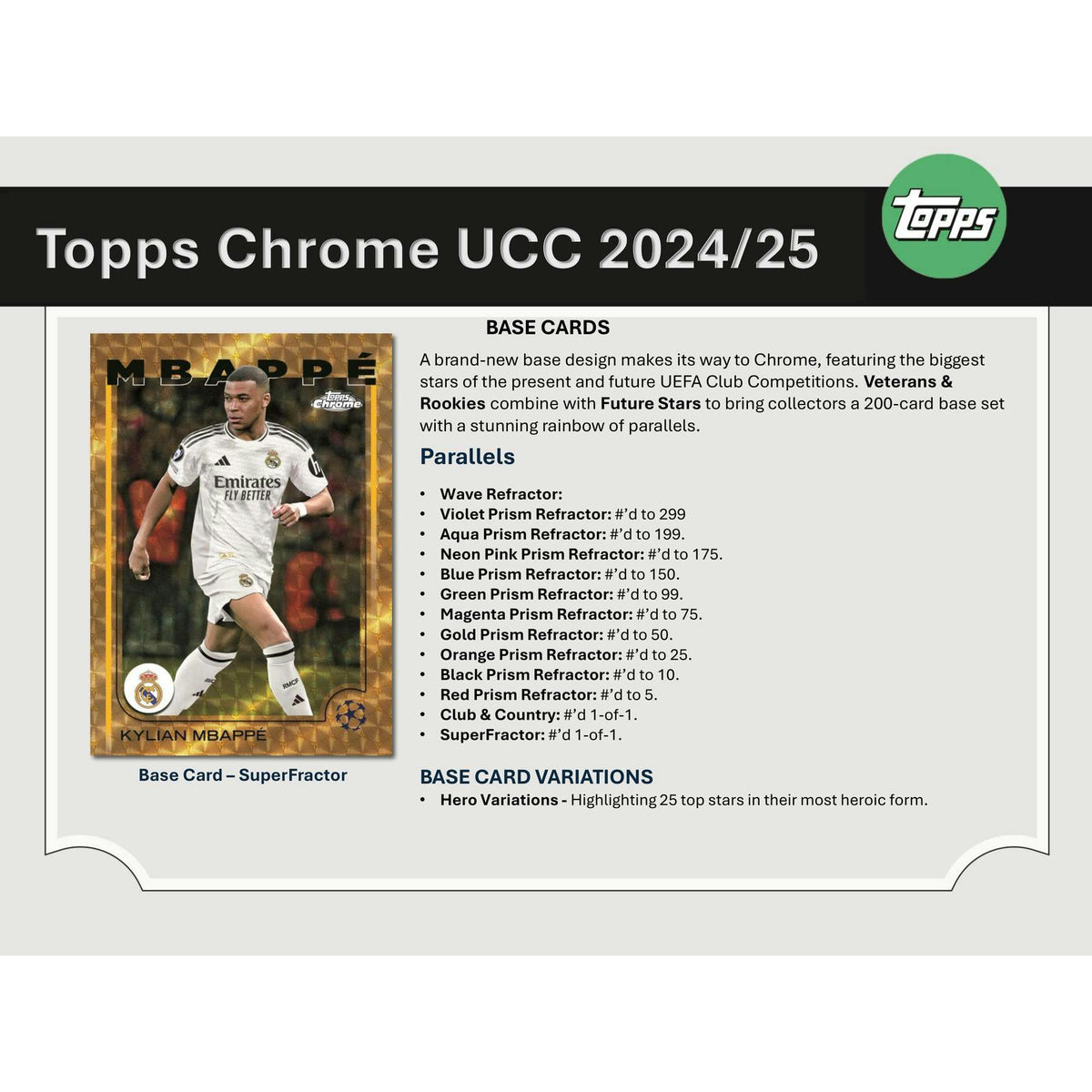 2024/25 Topps Chrome UEFA Club Competitions Soccer Blaster 40-Box Case