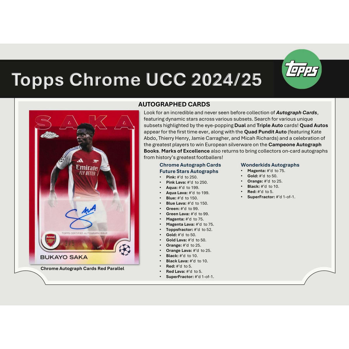 2024/25 Topps Chrome UEFA Club Competitions Soccer Blaster 40-Box Case