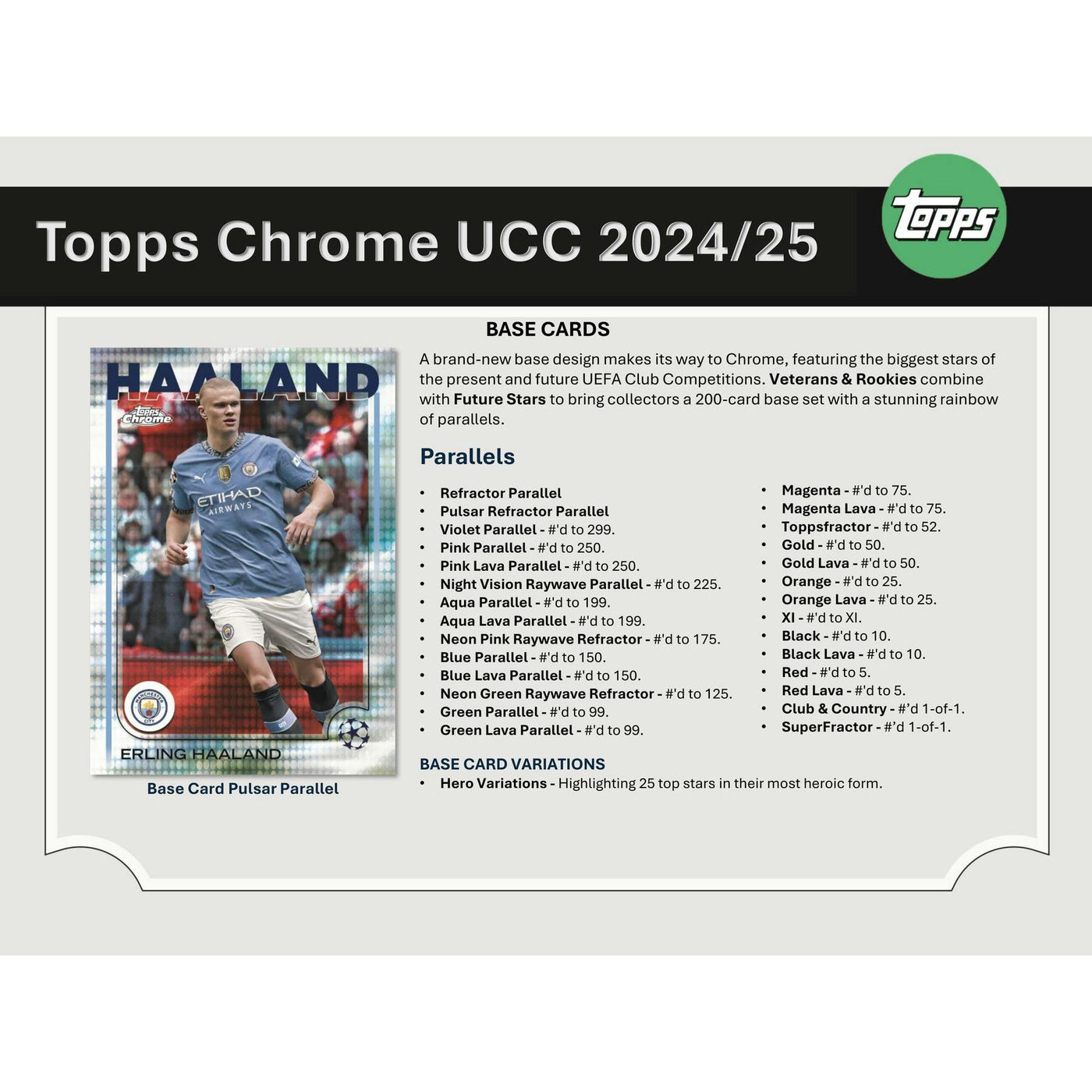 2024/25 Topps Chrome UEFA Club Competitions Soccer Hobby Box