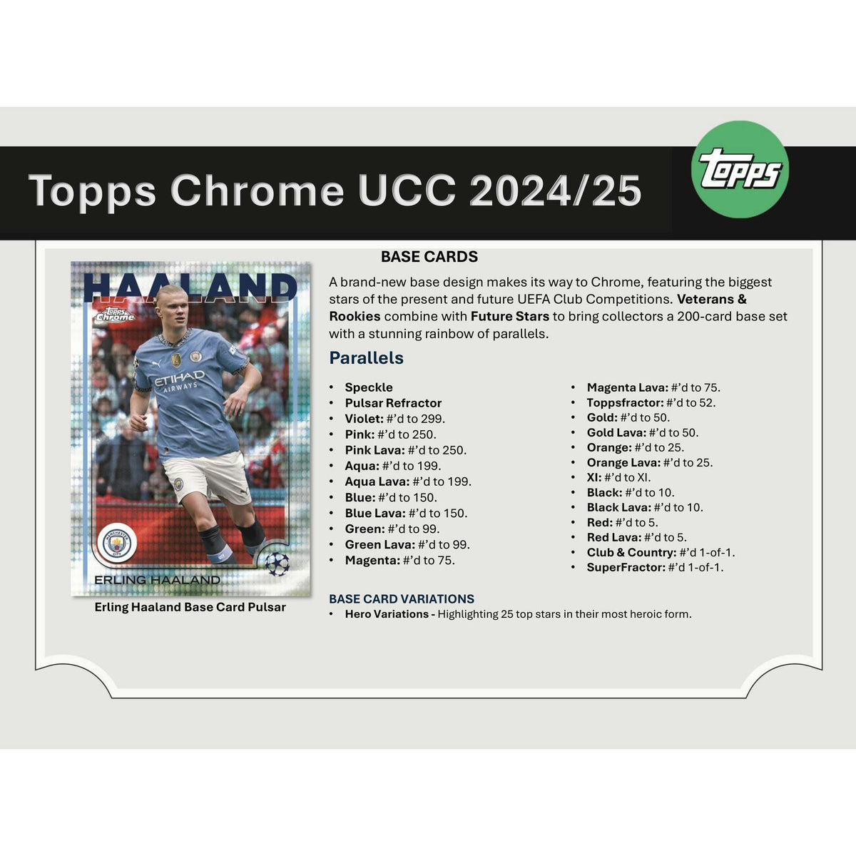 2024/25 Topps Chrome UEFA Club Competitions Soccer Hobby Jumbo Pack