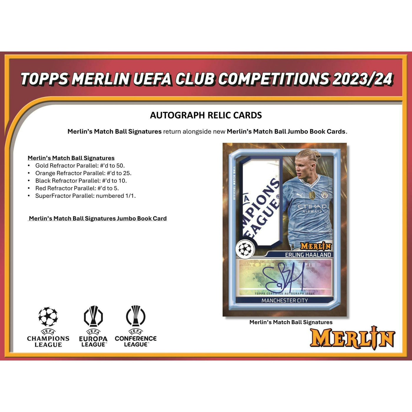 2023/24 Topps Chrome Merlin UEFA Club Competitions Soccer Hobby Box