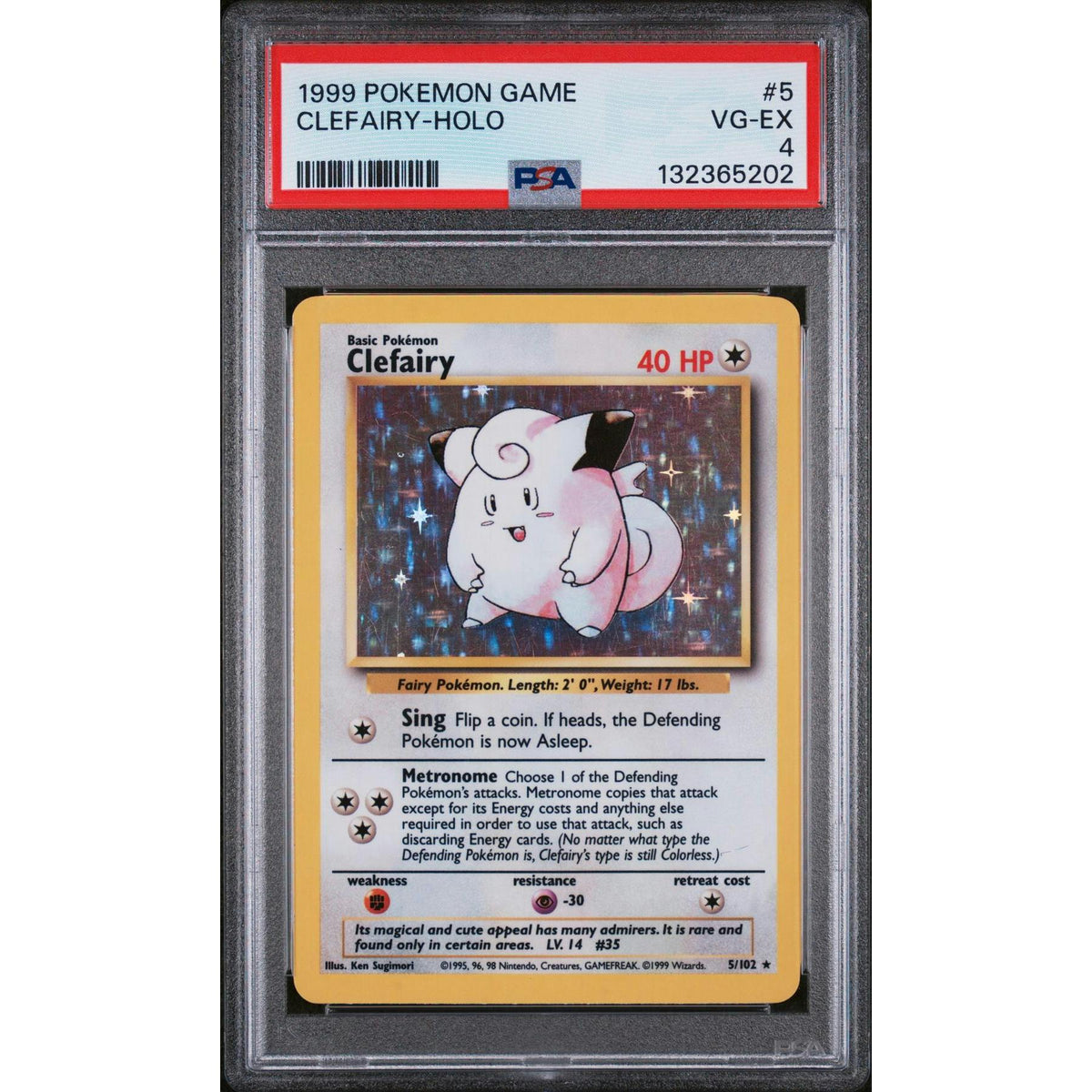 Pokemon Base Set Unlimited Clefairy 5/102 PSA 4