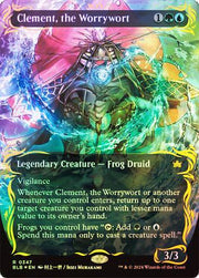 Magic the Gathering Bloomburrow BORDERLESS RAISED FOIL Clement, the Worrywort NEAR MINT NM