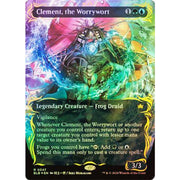 Magic the Gathering Bloomburrow BORDERLESS RAISED FOIL Clement, the Worrywort NEAR MINT NM