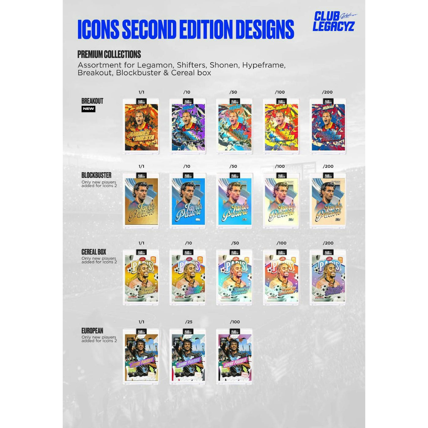 2025 Club Legacyz Icons Soccer Second Edition Hobby Box
