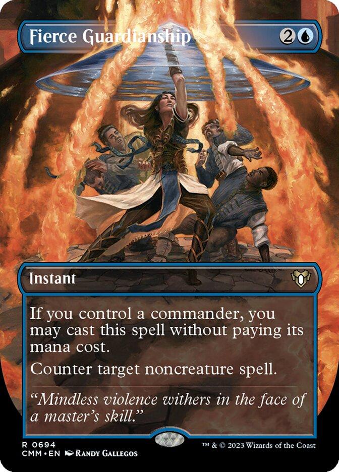 Magic the Gathering Commander Masters BORDERLESS Fierce Guardianship 0694 NEAR MINT NM
