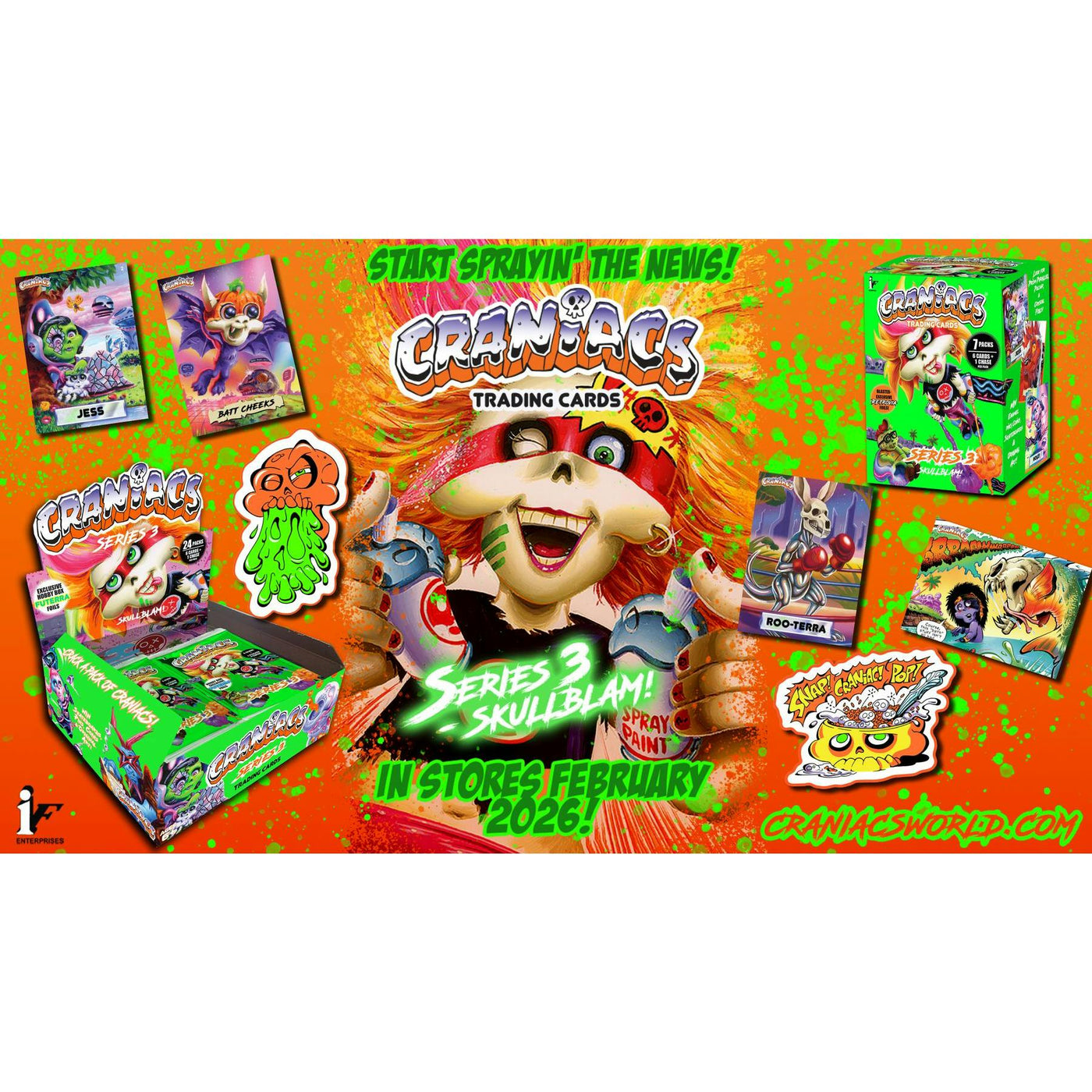 Craniacs Trading Cards Series 3 Skullblam! Hobby 12-Box Case