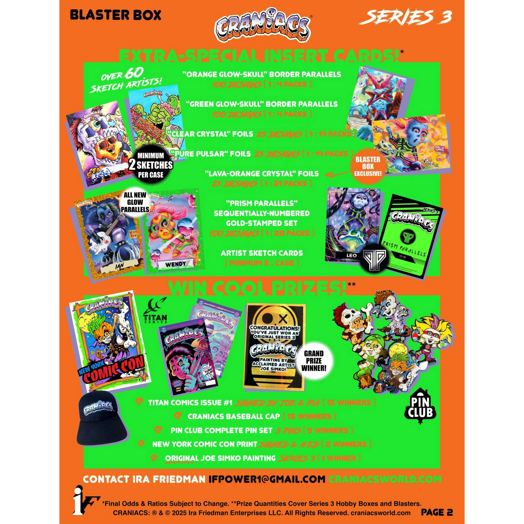 Craniacs Trading Cards Series 3 Skullblam! Blaster 20-Box Case