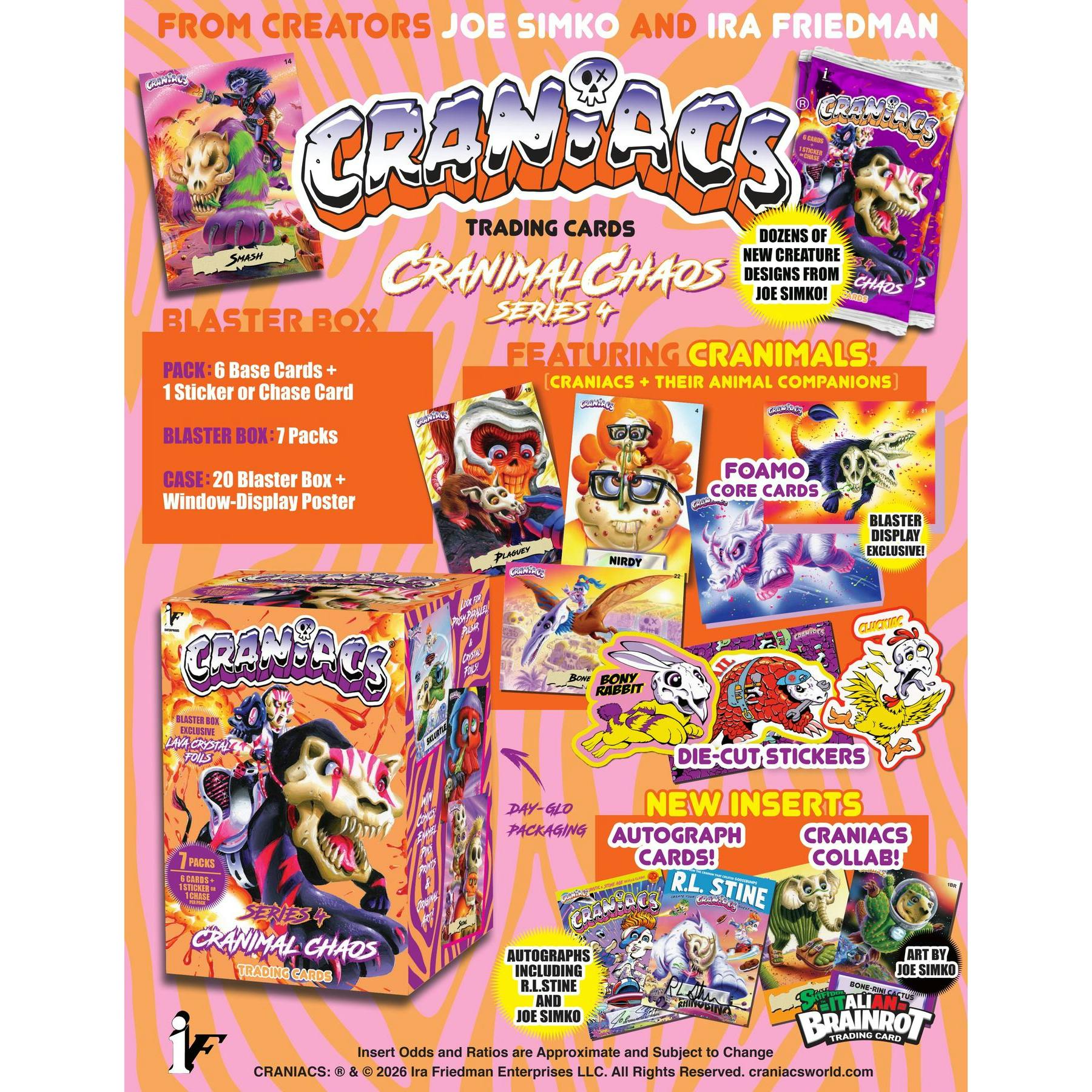 Craniacs Trading Cards Series 4 Cranimal Chaos Blaster Box (Presell)
