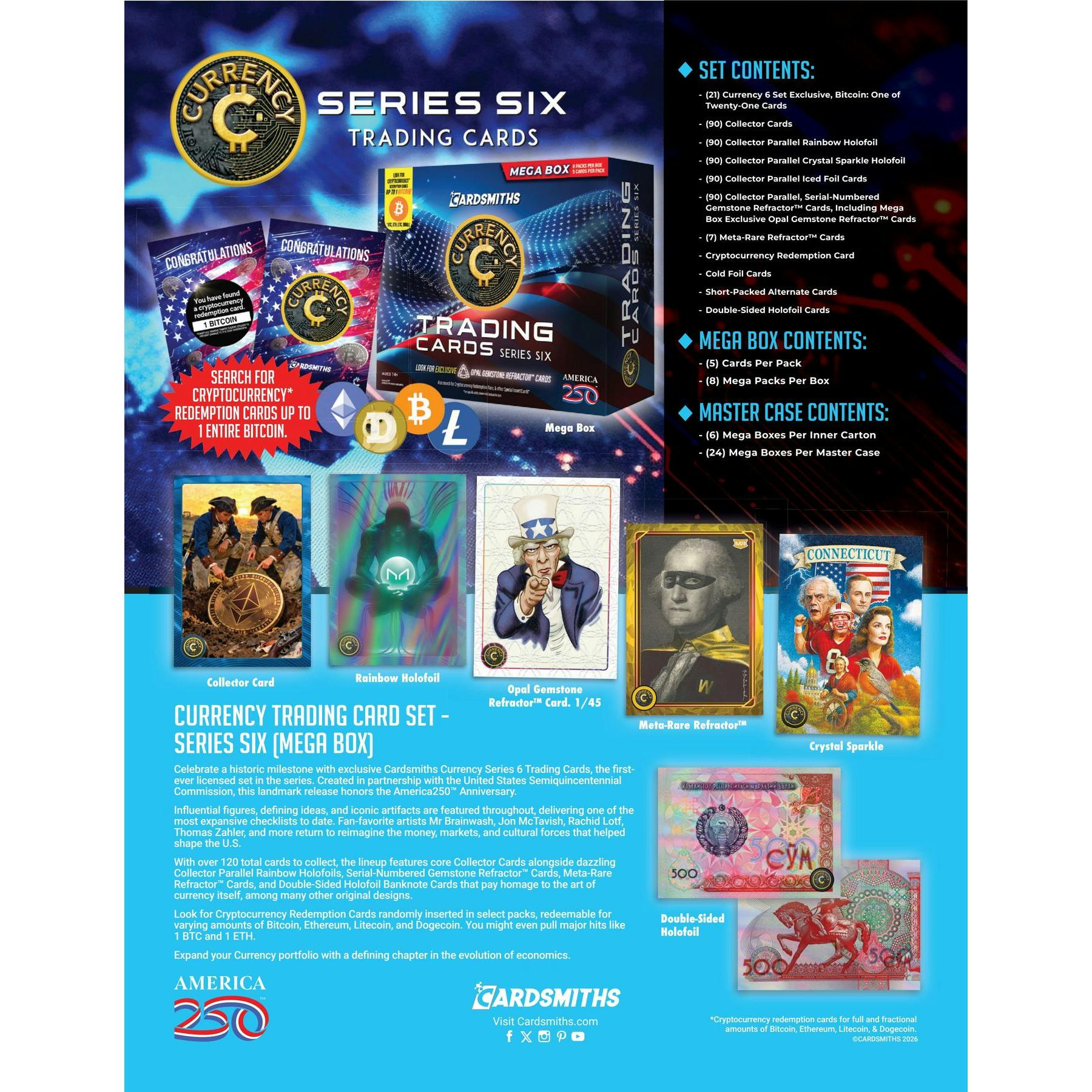 2026 Cardsmiths Currency Trading Cards Series 6 Mega 24-Box Case (Presell)