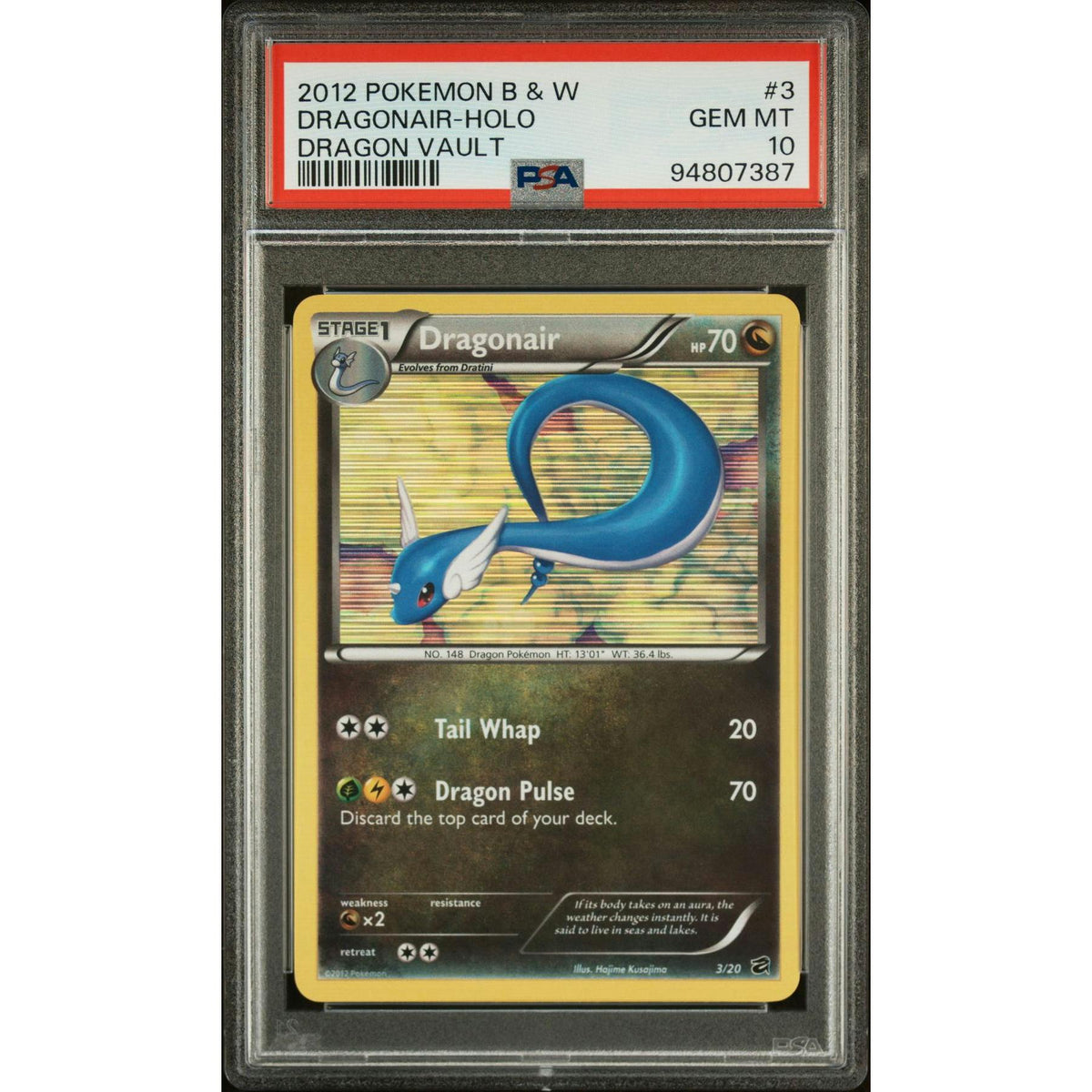 Pokemon Dragon Vault Dragonair 3/20 PSA 10 GEM MINT POP 14