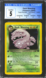 Pokemon Team Rocket 1st Edition Dark Weezing 14/82 CGC 5 subs