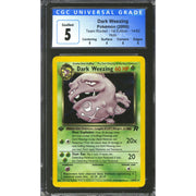 Pokemon Team Rocket 1st Edition Dark Weezing 14/82 CGC 5 subs
