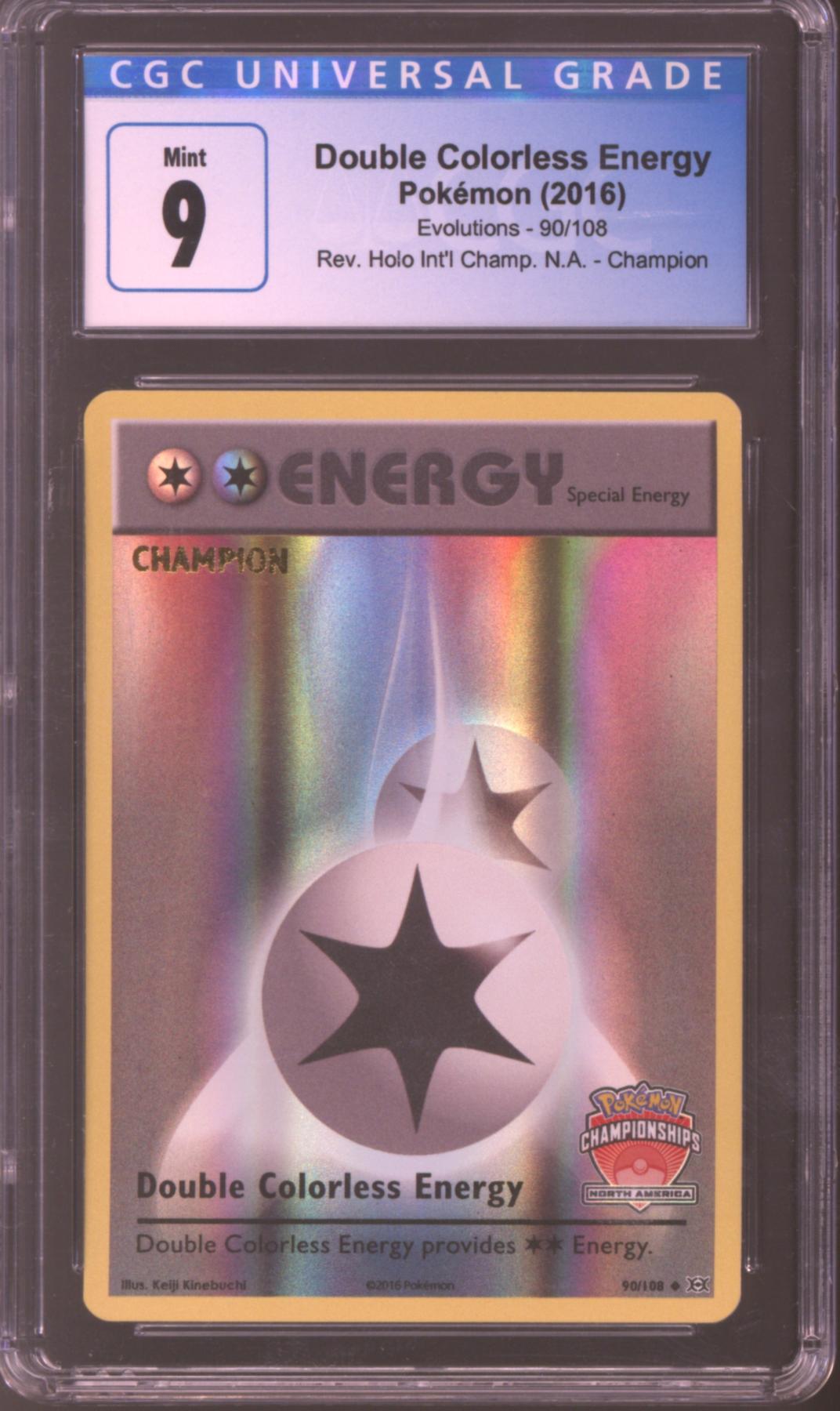 Pokemon North America Championships CHAMPION Double Colorless Energy 90/108 CGC 9 *004